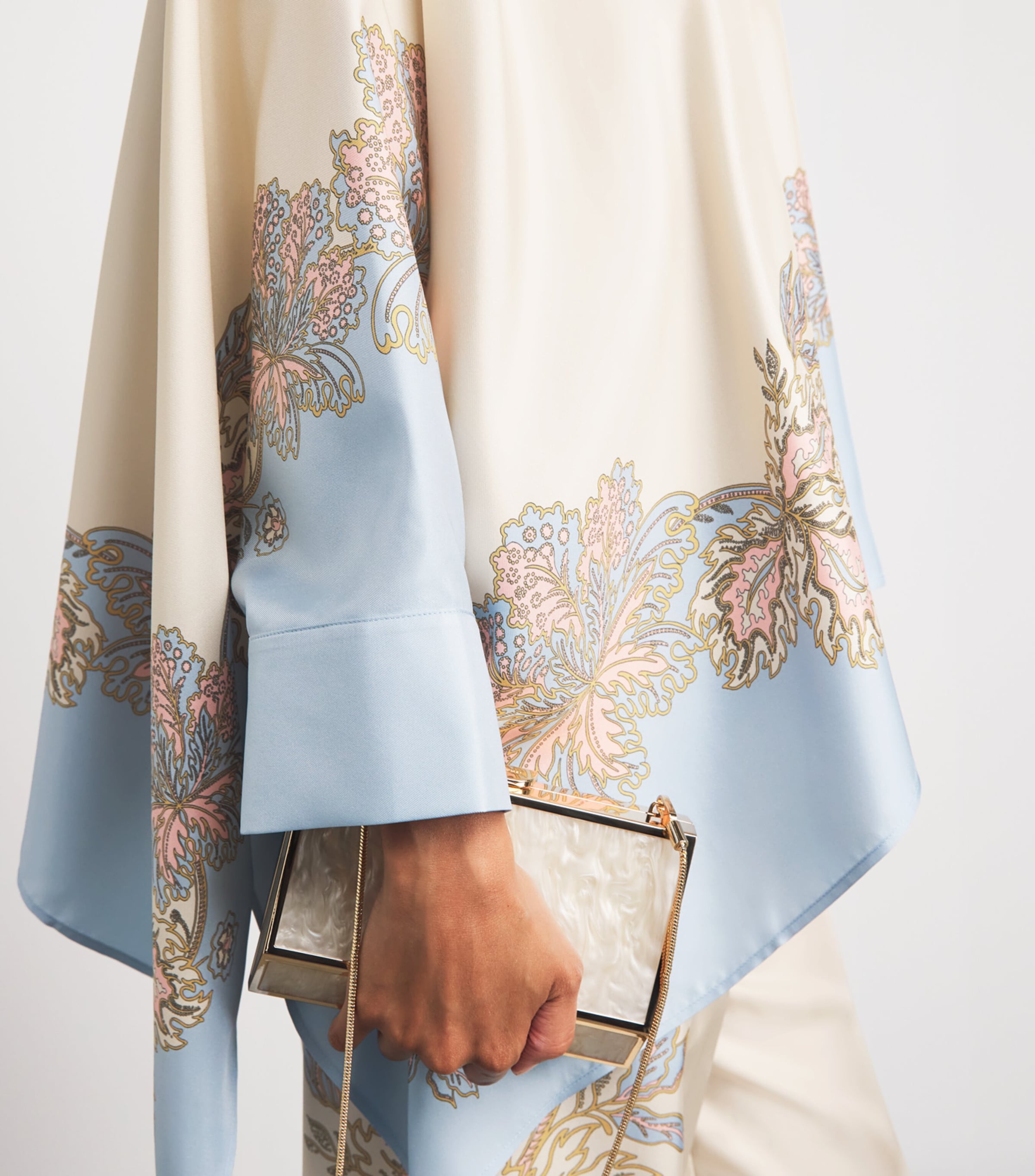 La Doublej Womens Silk Printed Foulard Blouse Swathe Placée Image 3