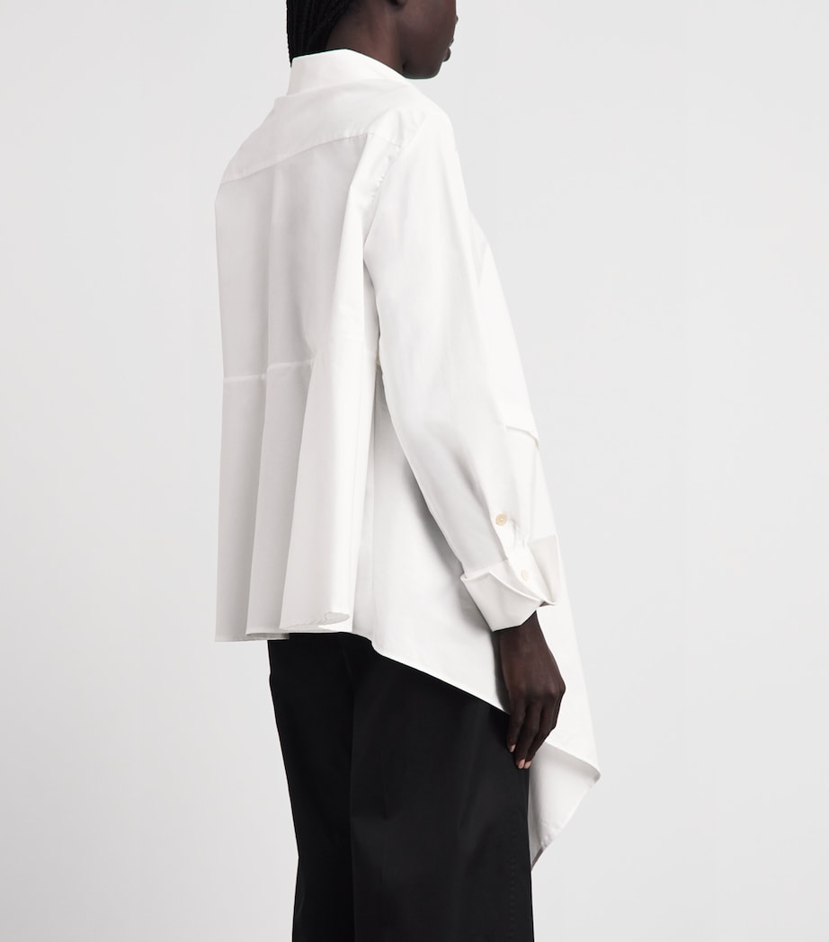 Palmer//Harding Womens Cotton Deconstructed Asymmetric Sonder Shirt Wht Whte Cttn Poplin Image 5