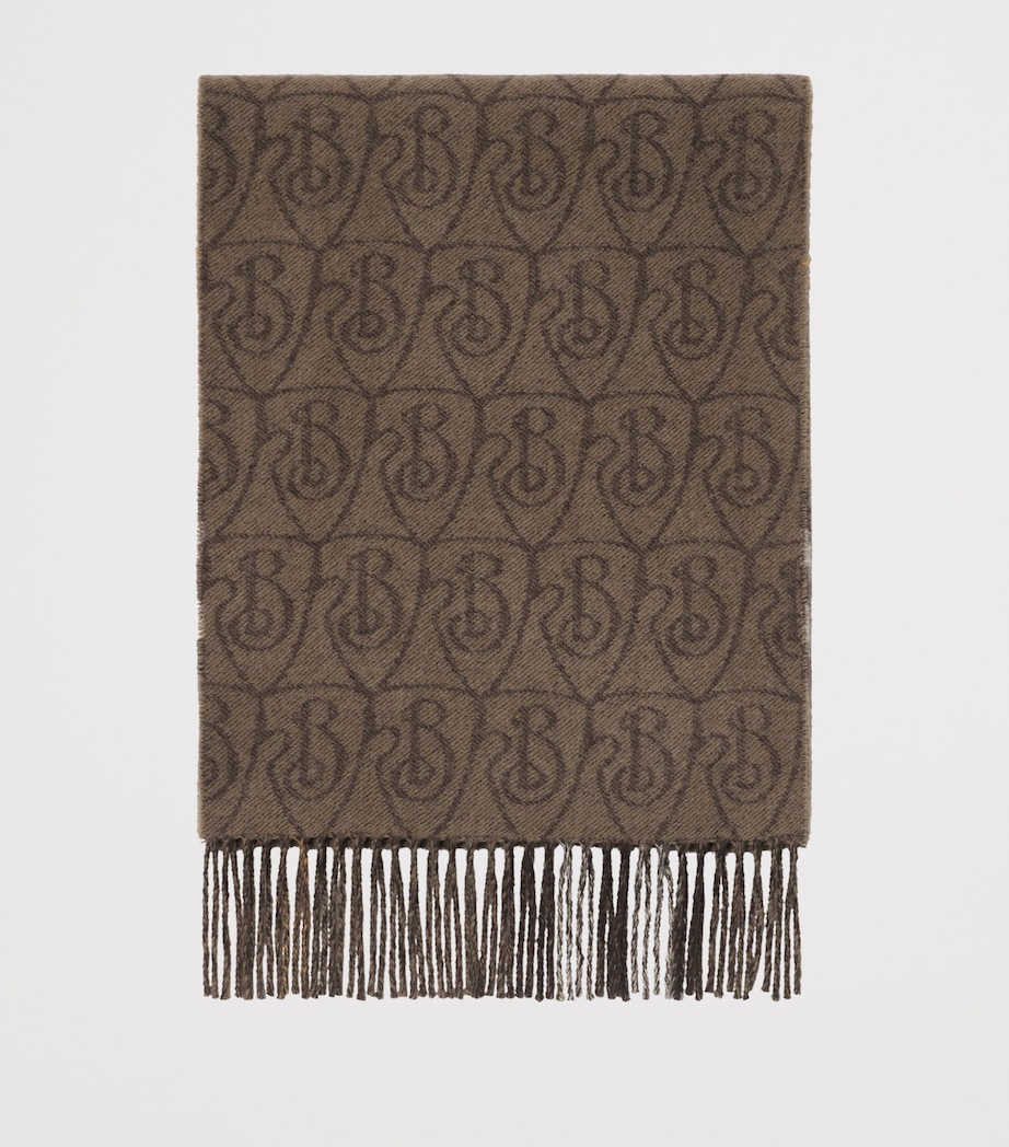 Cashmere Reversible B Shield Scarf VOLE BROWN Image 3