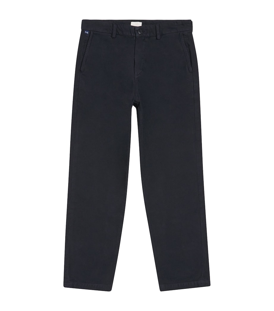 Cotton Flat Front Chinos NVY Image 1