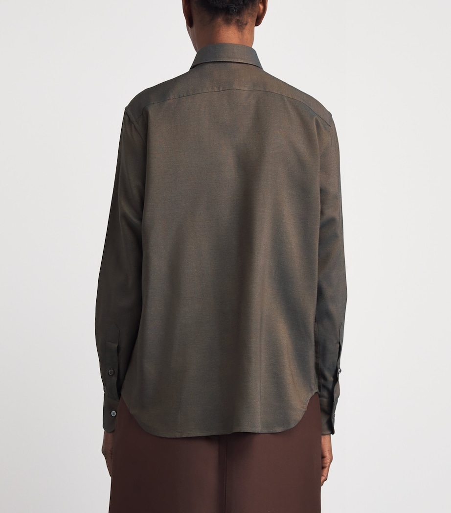 Brioni Womens Silk Button-Up Shirt Image 5