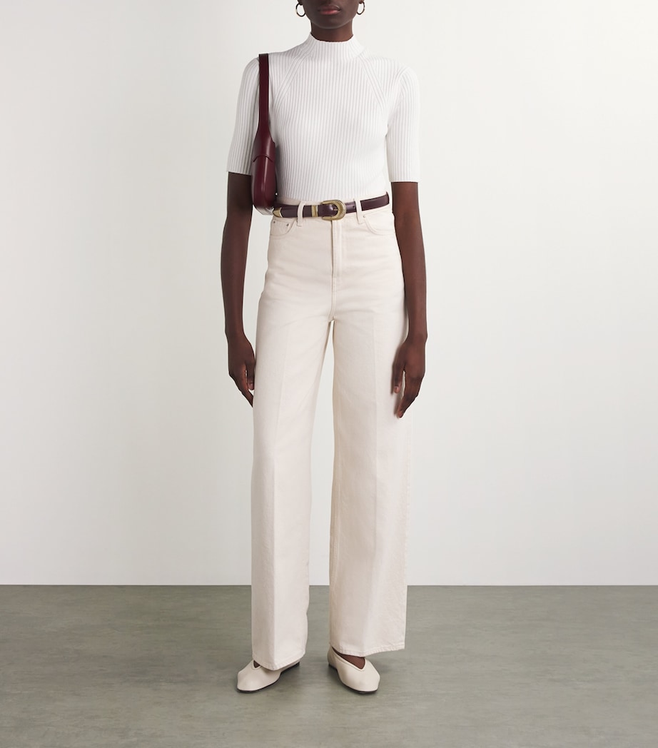 Leather Tooled Buckle Belt BORDEAUX Image 5