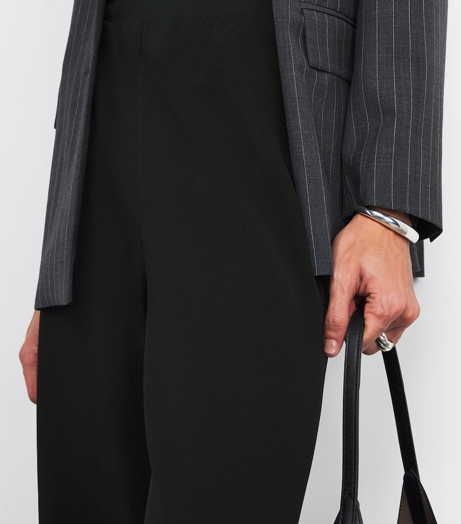 Crepe High-Waist Trousers 001BLK BLACK Image 6