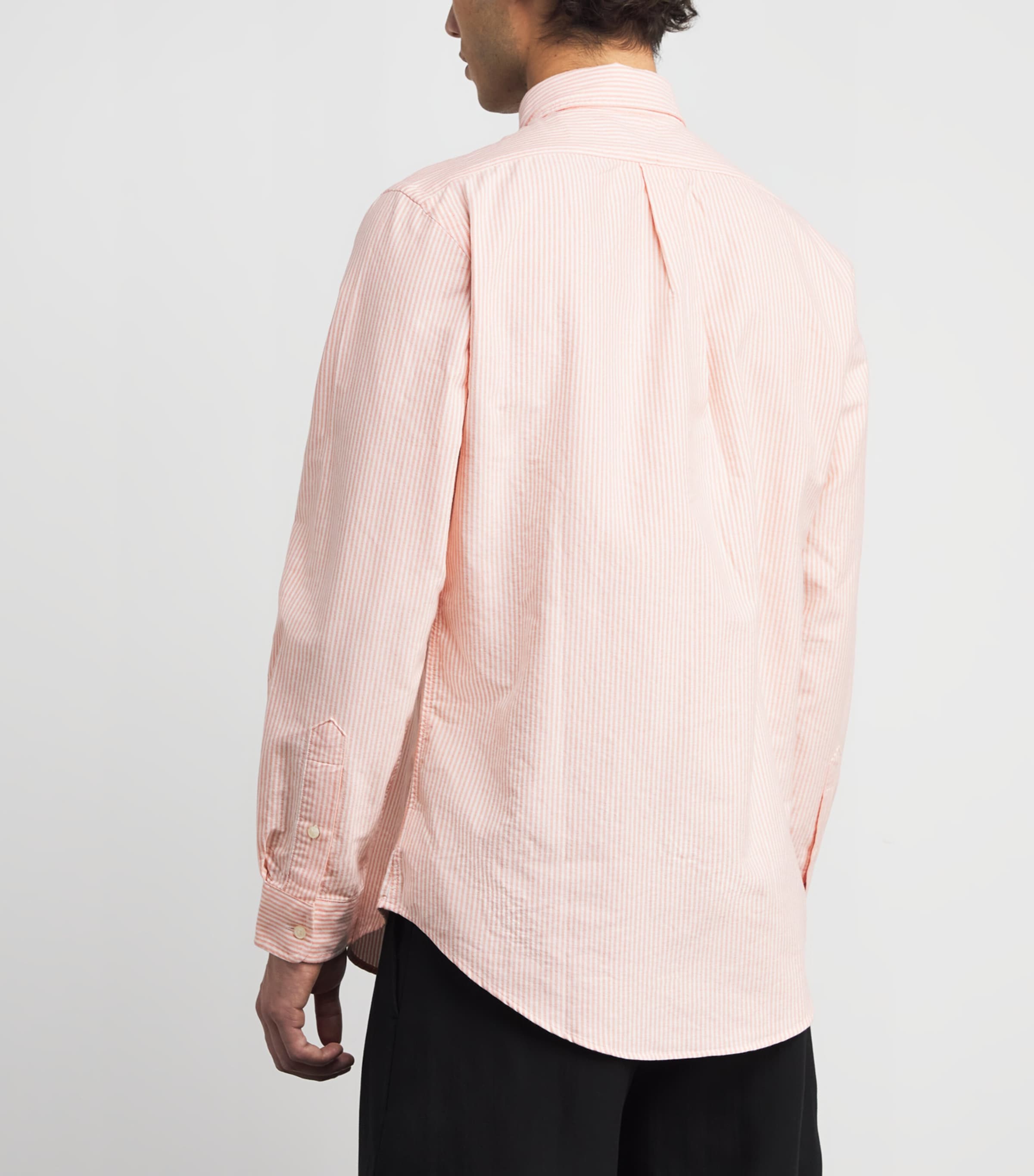 Cotton Striped Oxford Shirt 6636C KNA ORNGE/WHT Image 4