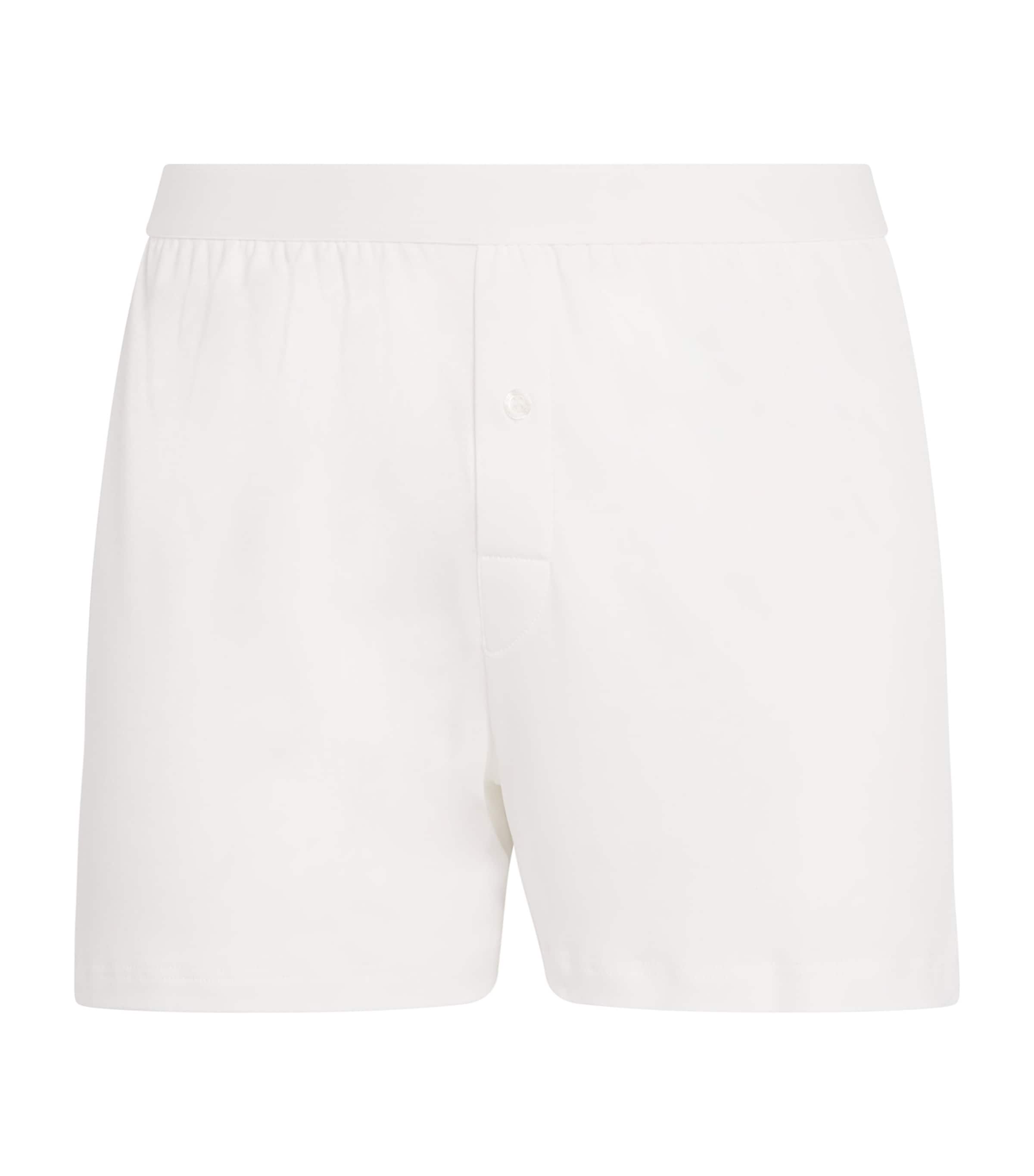 Sea Island Cotton Boxer Shorts WHITE Image 1