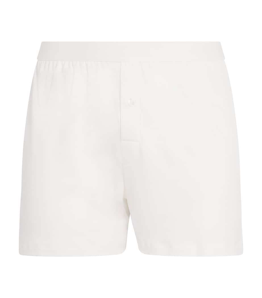 Sea Island Cotton Boxer Shorts WHITE Image 1