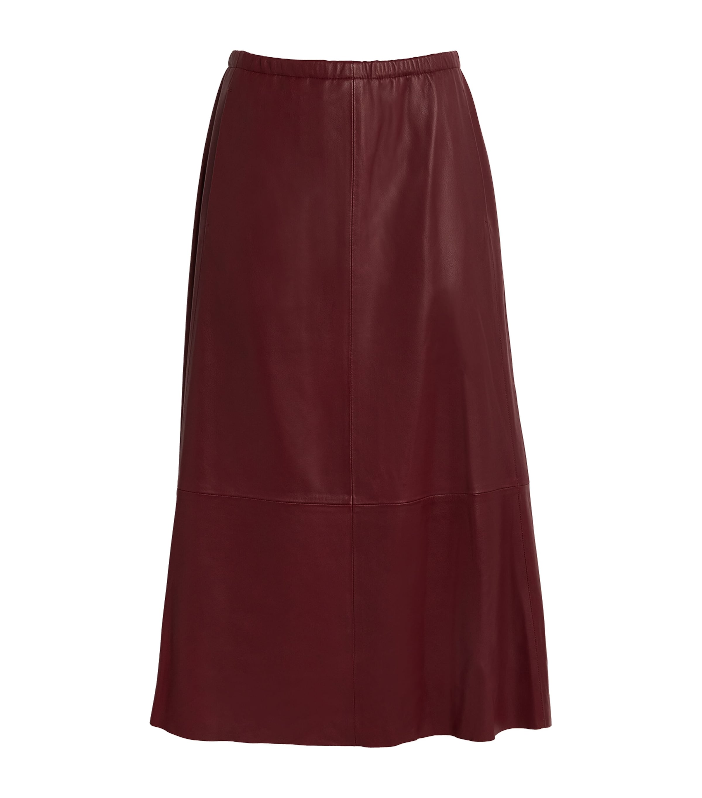 Shop Vince Lambskin Gathered Midi Skirt In Pink