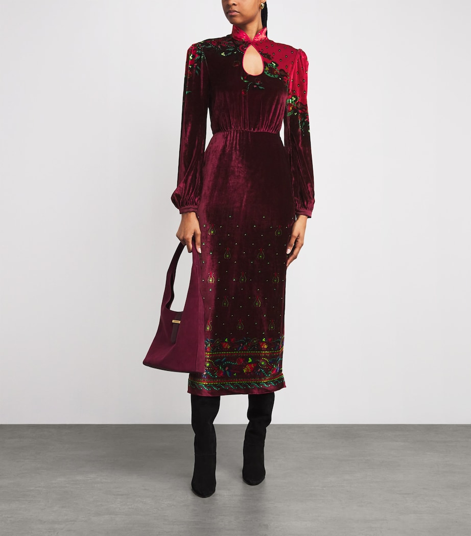 Velvet Budapest Trail Print Domino Midi Dress 2397/39-BDA TRL PLMT Image 2