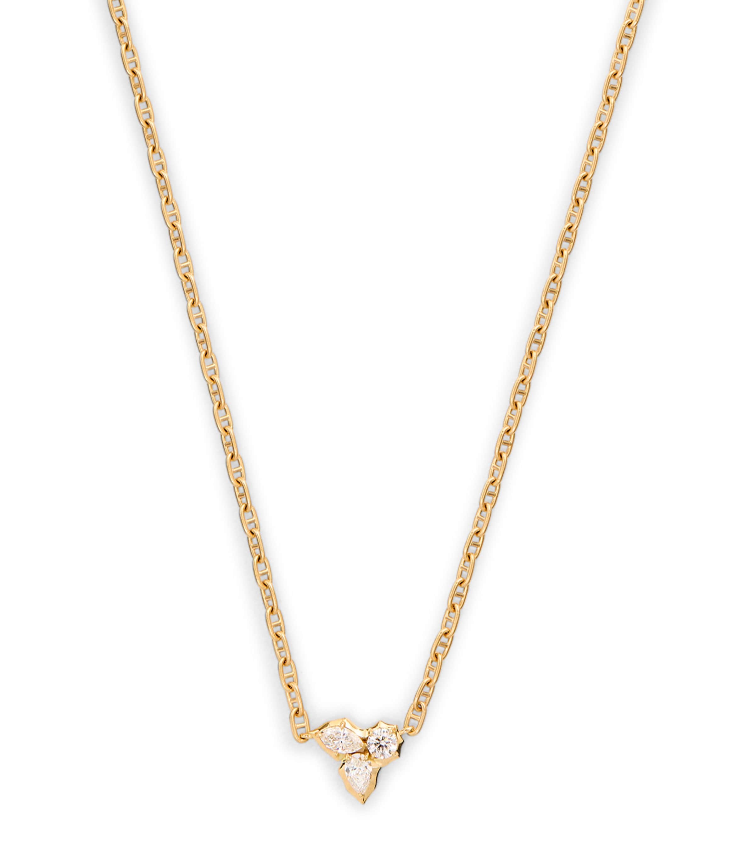Jade Trau Yellow Gold And Diamond Poppy Necklace In Gold