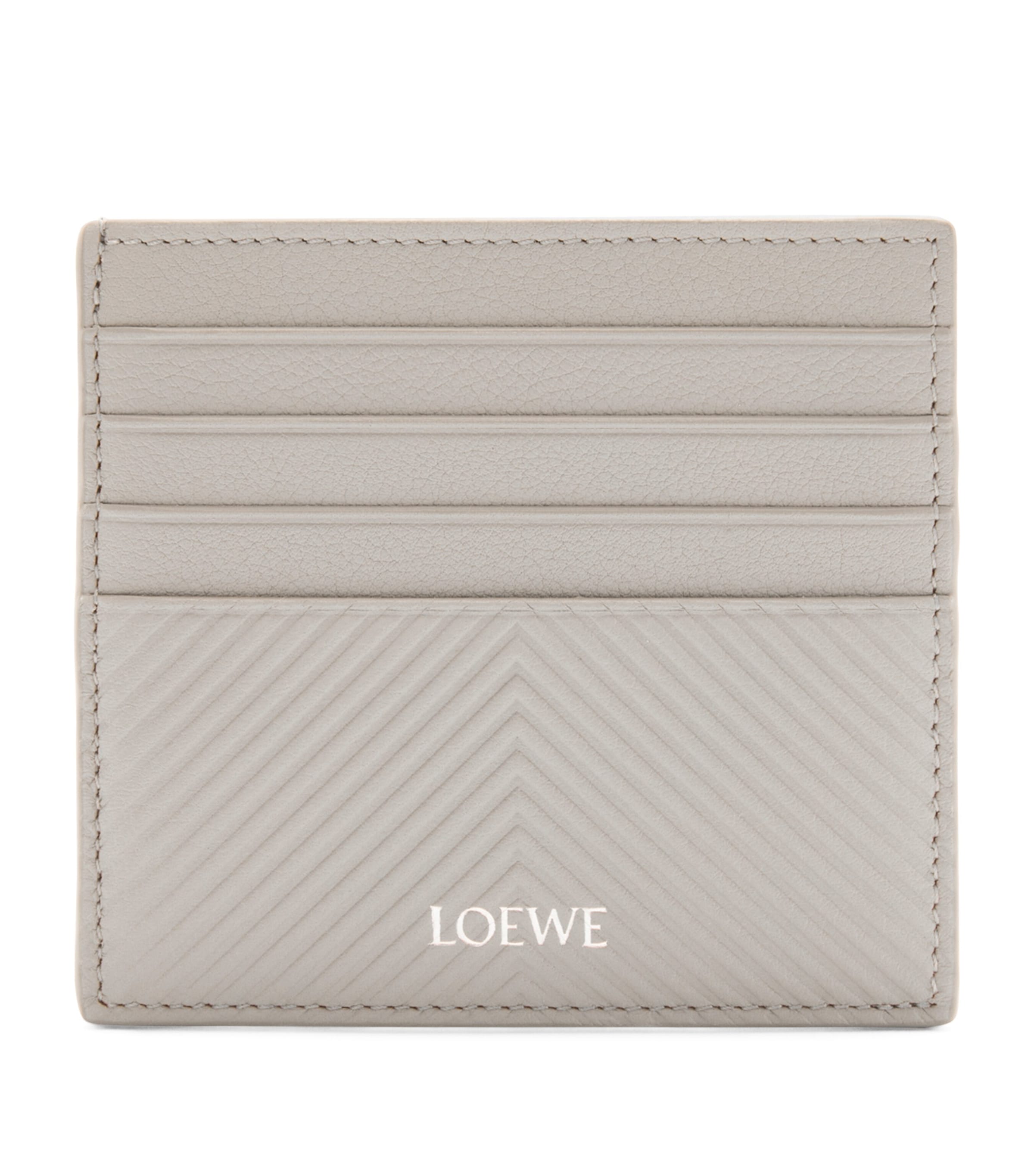 LOEWE Leather Open Card Holder Shell Grey Image 1