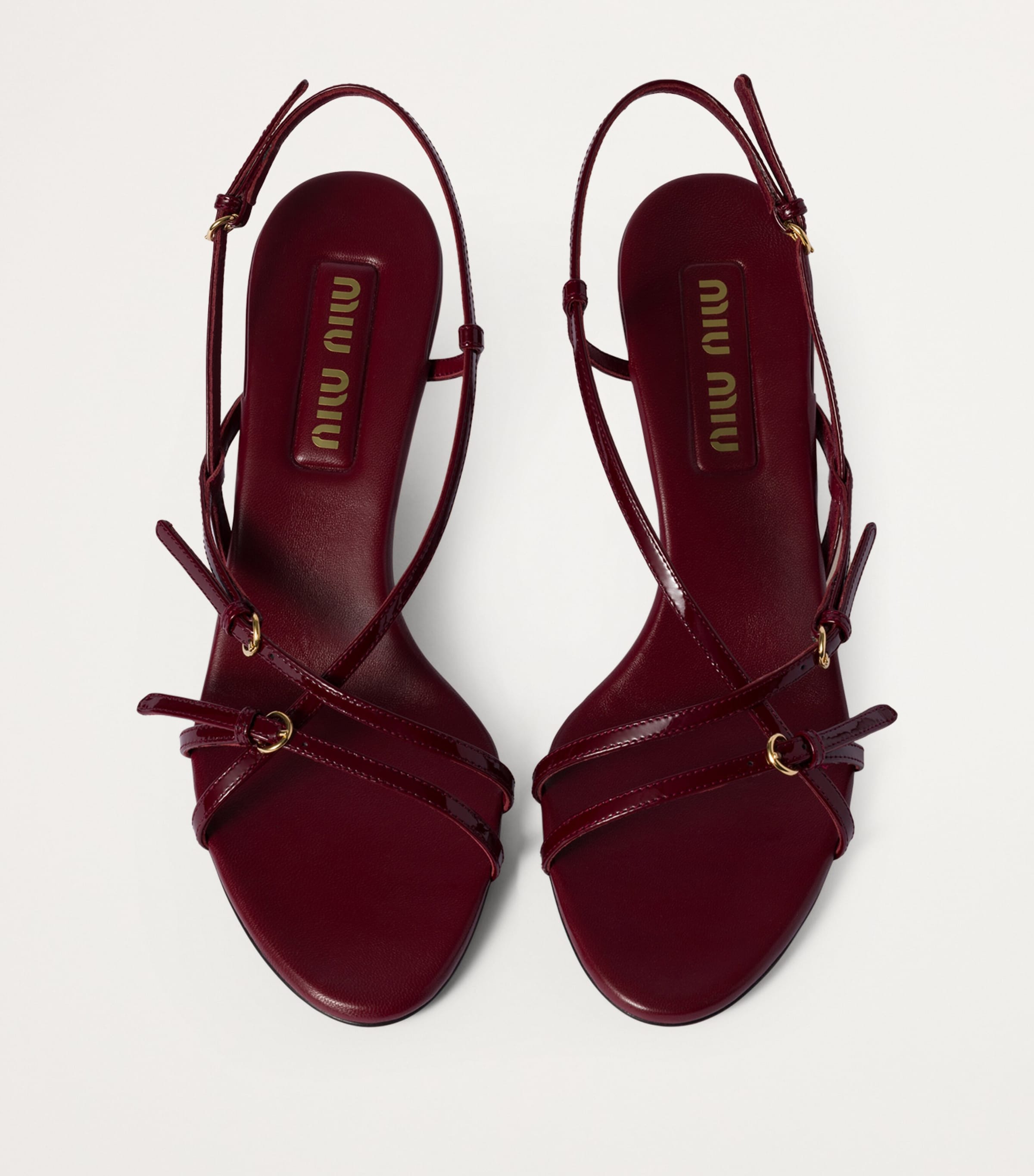 Miu Miu Patent Leather Heeled Sandals 55 Image 3