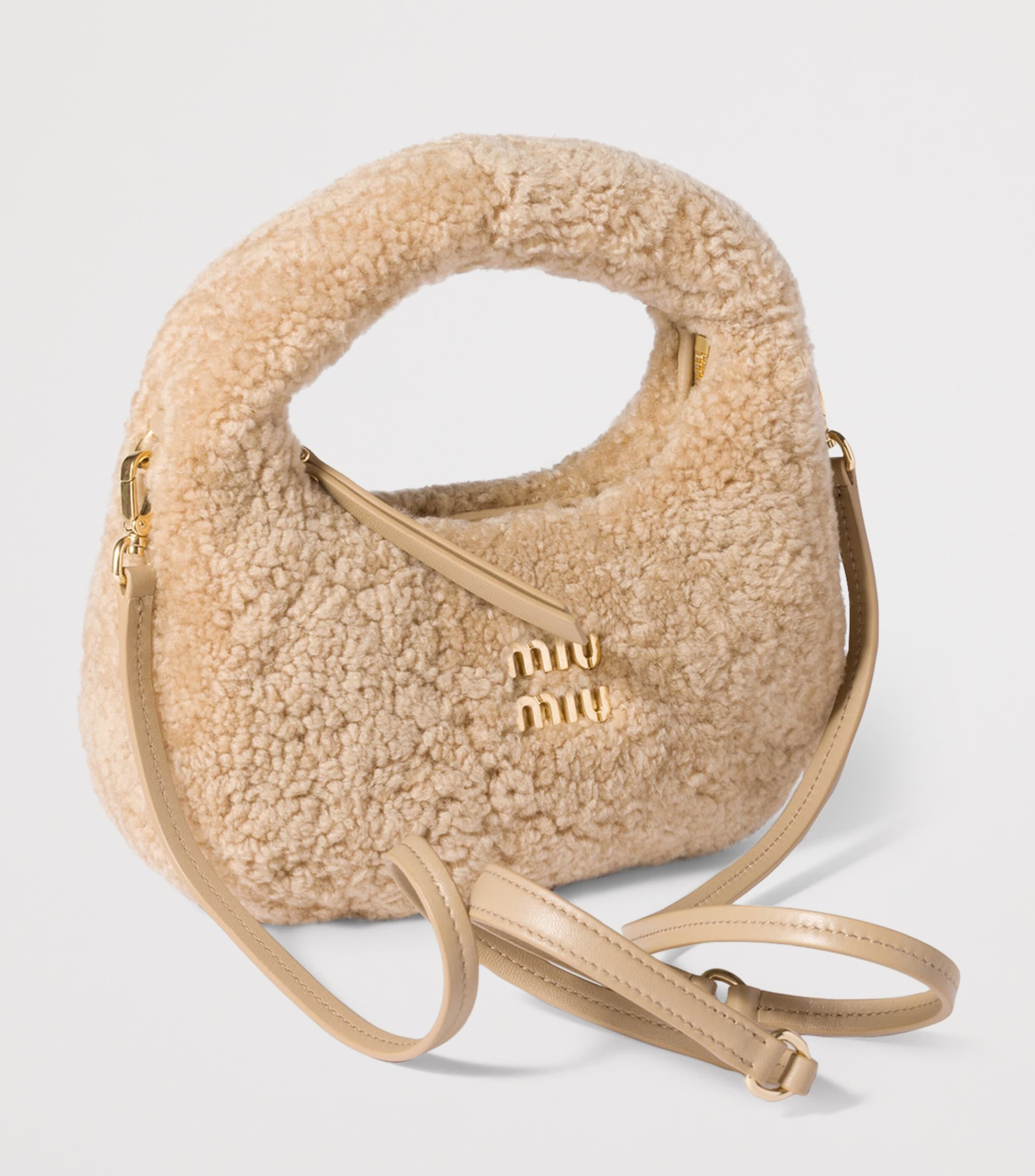 Mini Shearling Wander Top-Handle Bag F0036 Image 2