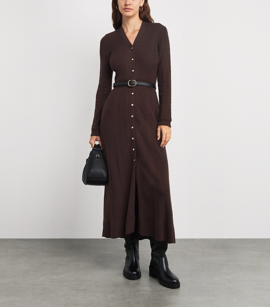 Cable Knit Maxi Dress BROWN Image 2