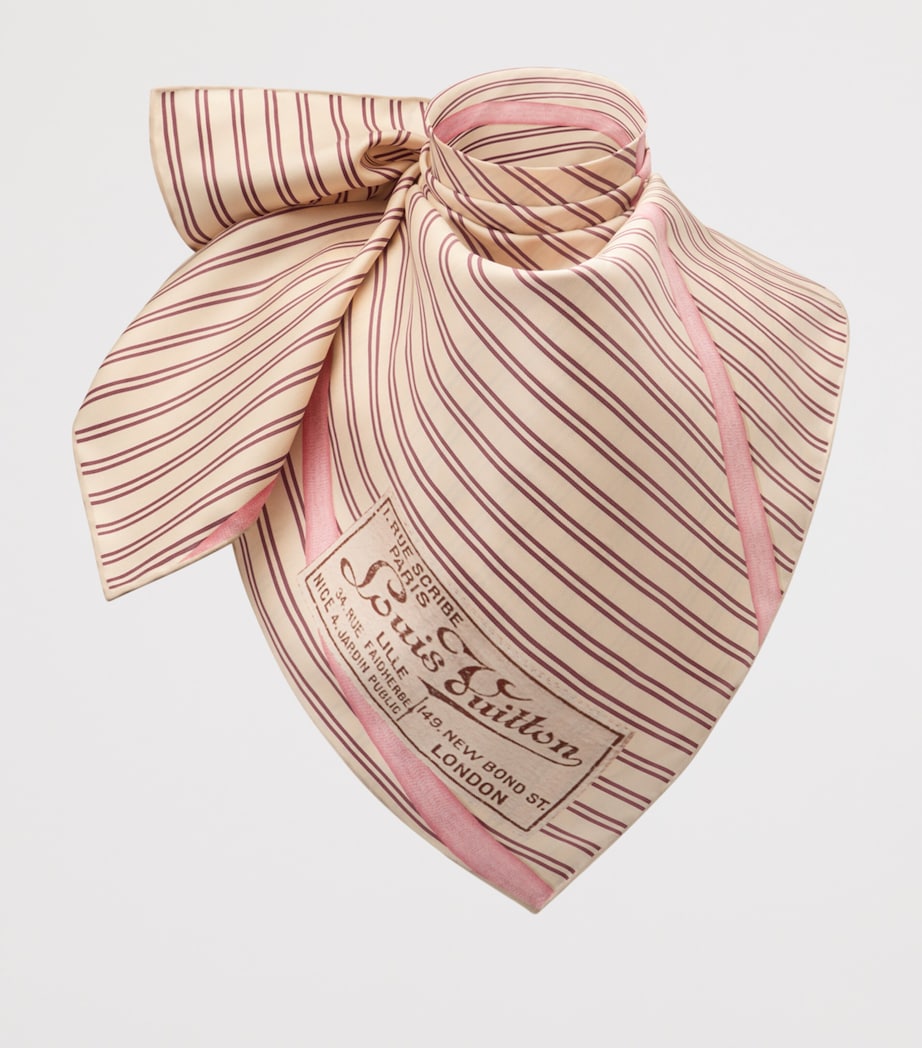 LOUIS VUITTON Silk Insider Square Scarf Pink Image 3