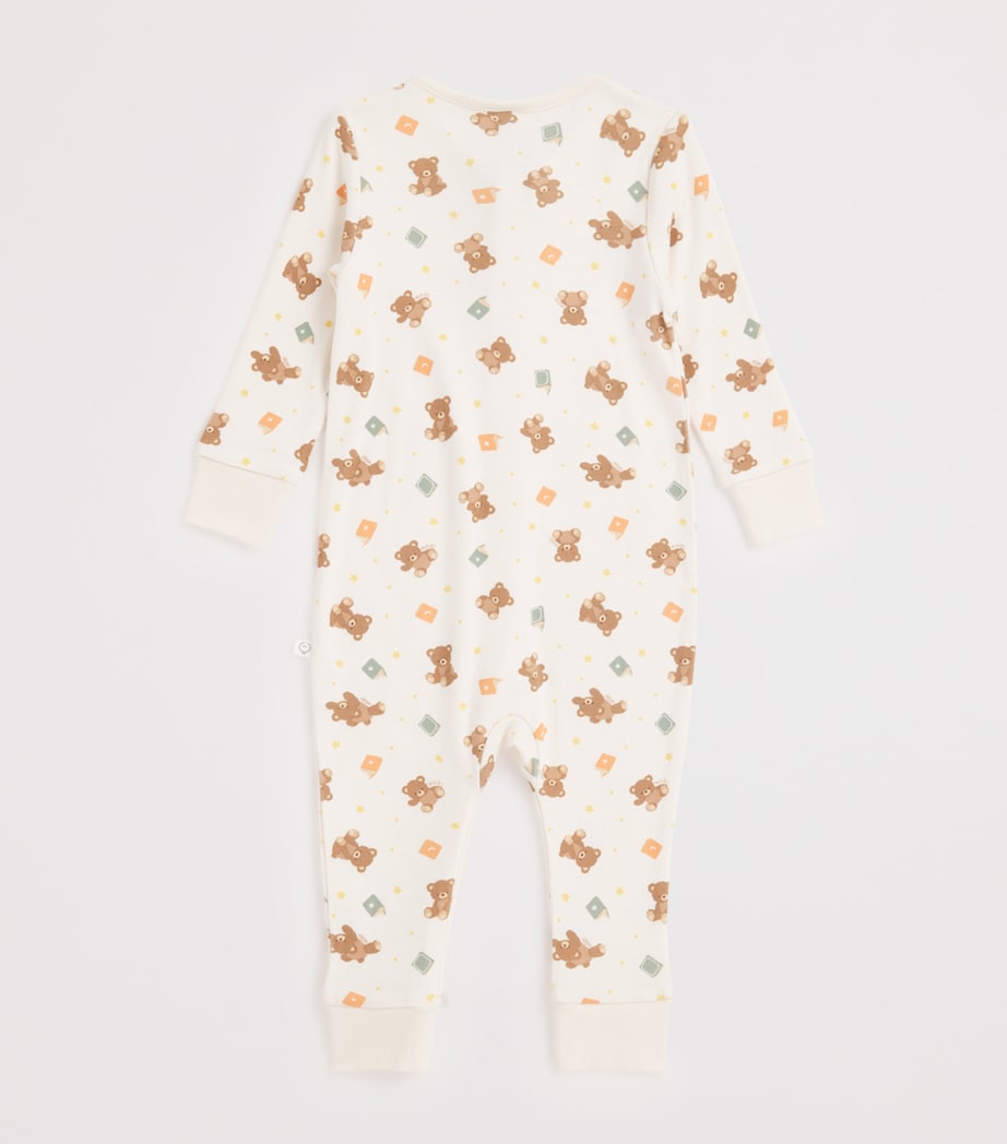 Organic Cotton-Bamboo Teddy All-In-One (0-24 Months) TEDDY BEAR PRINT Image 2