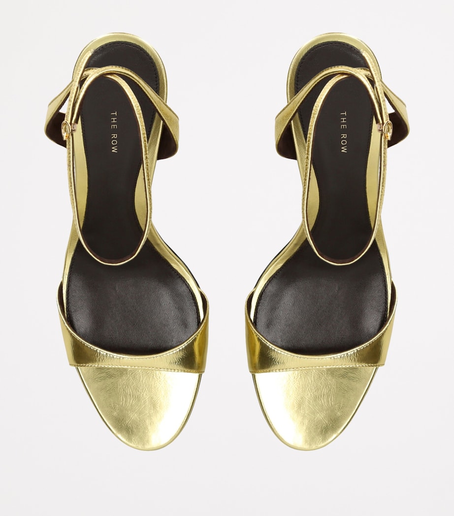 The Row Vika Leather Heeled Sandals 80 Gold Image 4