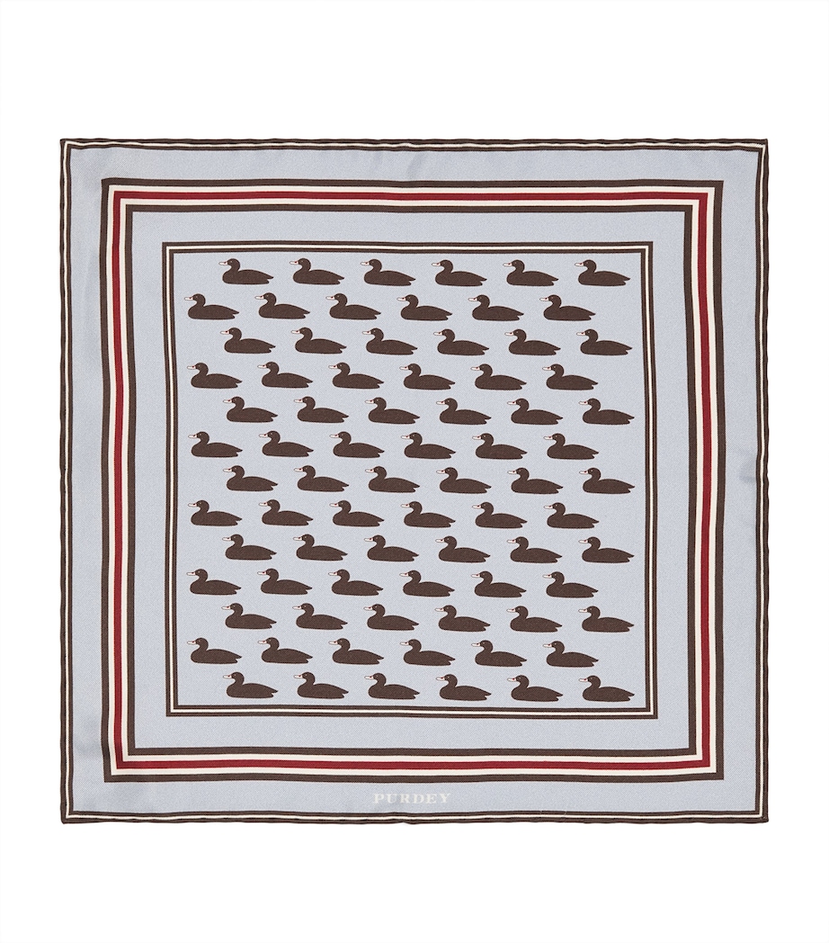 Purdey Silk Duck Decoy Pocket Square Sky Image 1