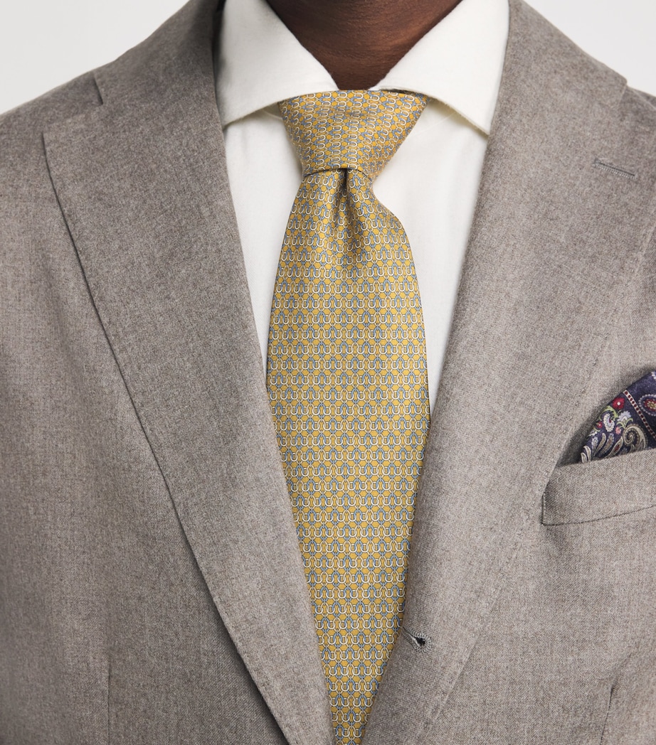 Silk Geometric Print Tie YELLOW GEO Image 3