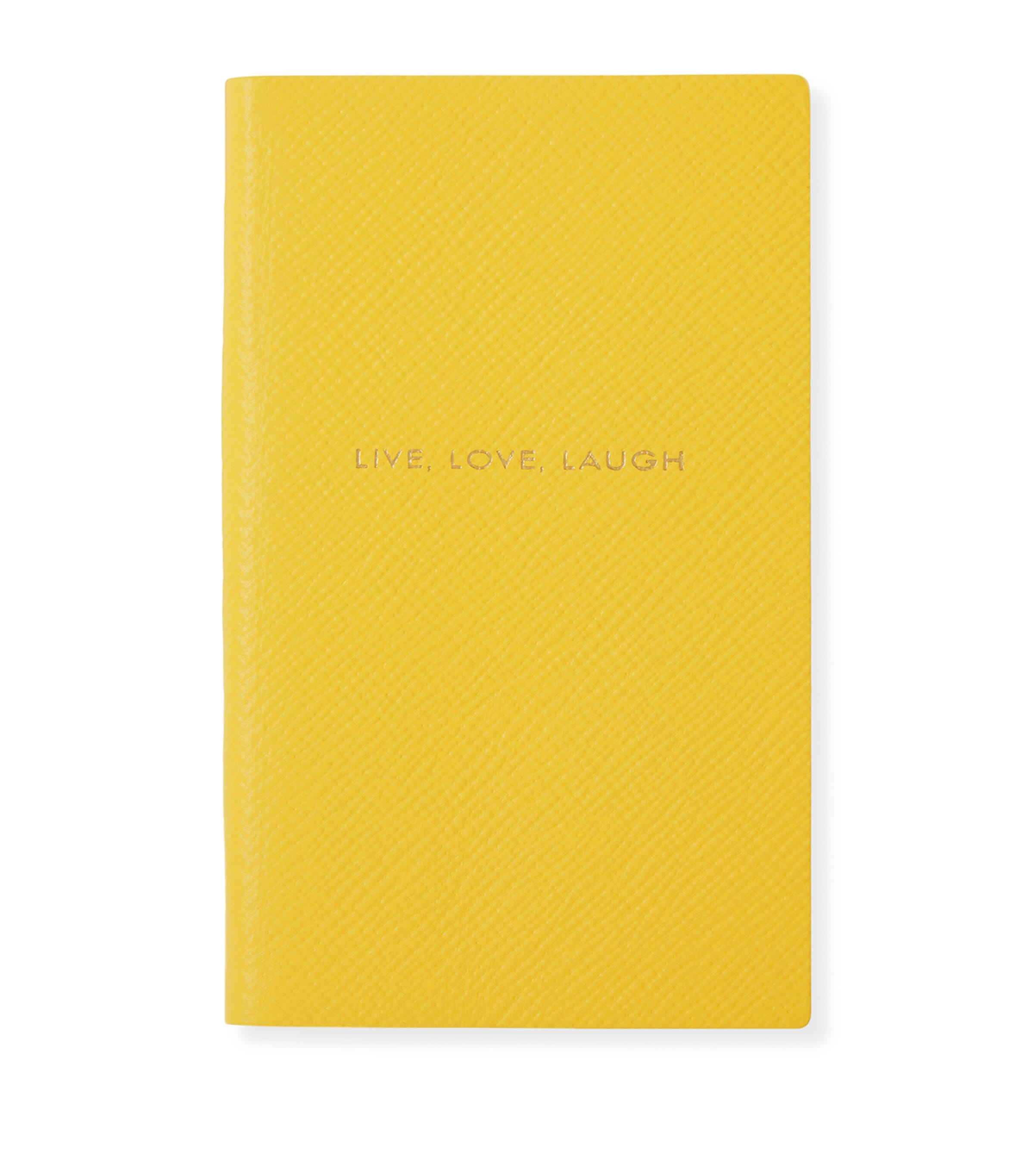 Smythson Live Love Laugh Panama Notebook In Yellow