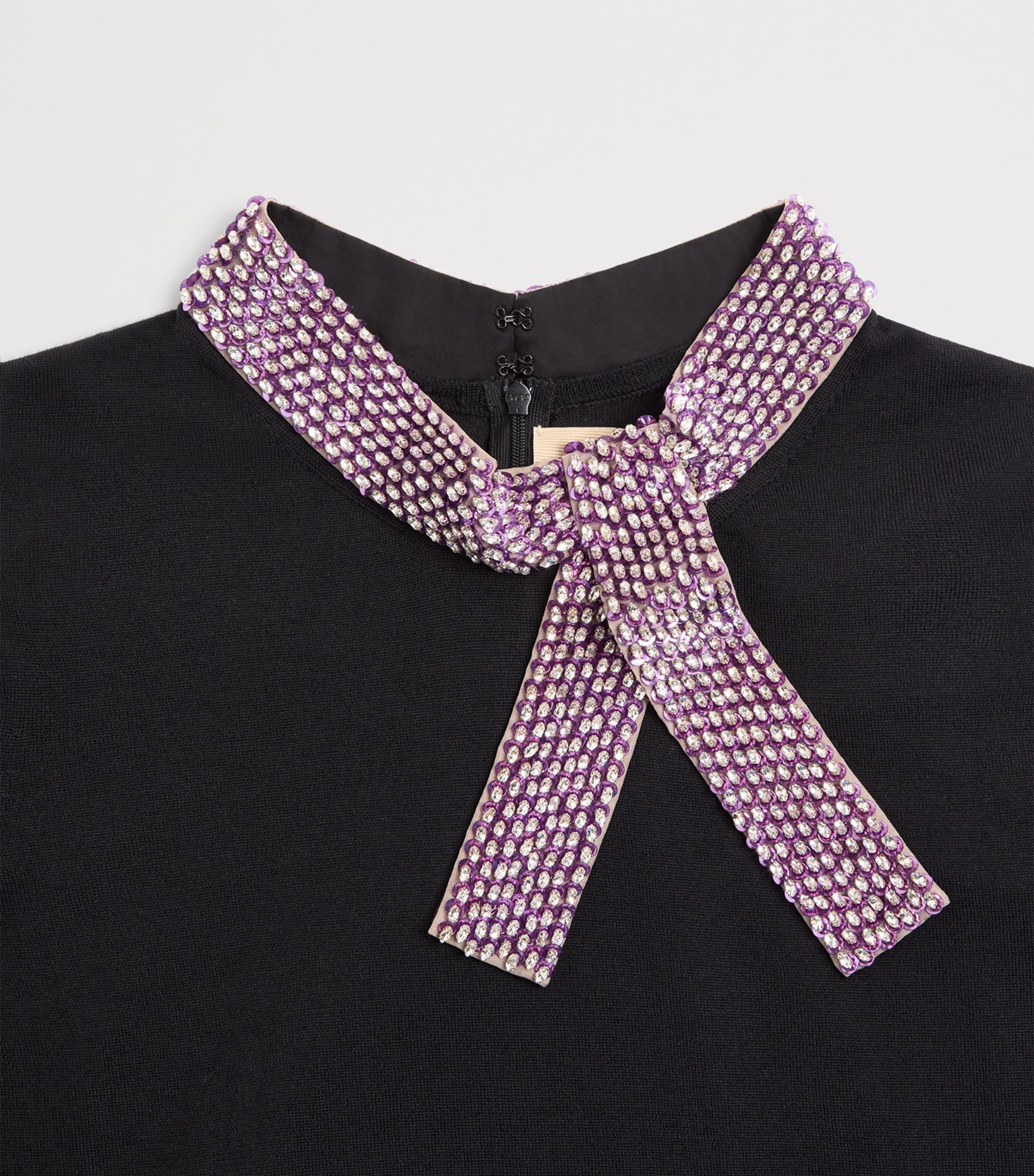 Valentino Womens Virgin Wool Embellished Neck Sweater Image 7