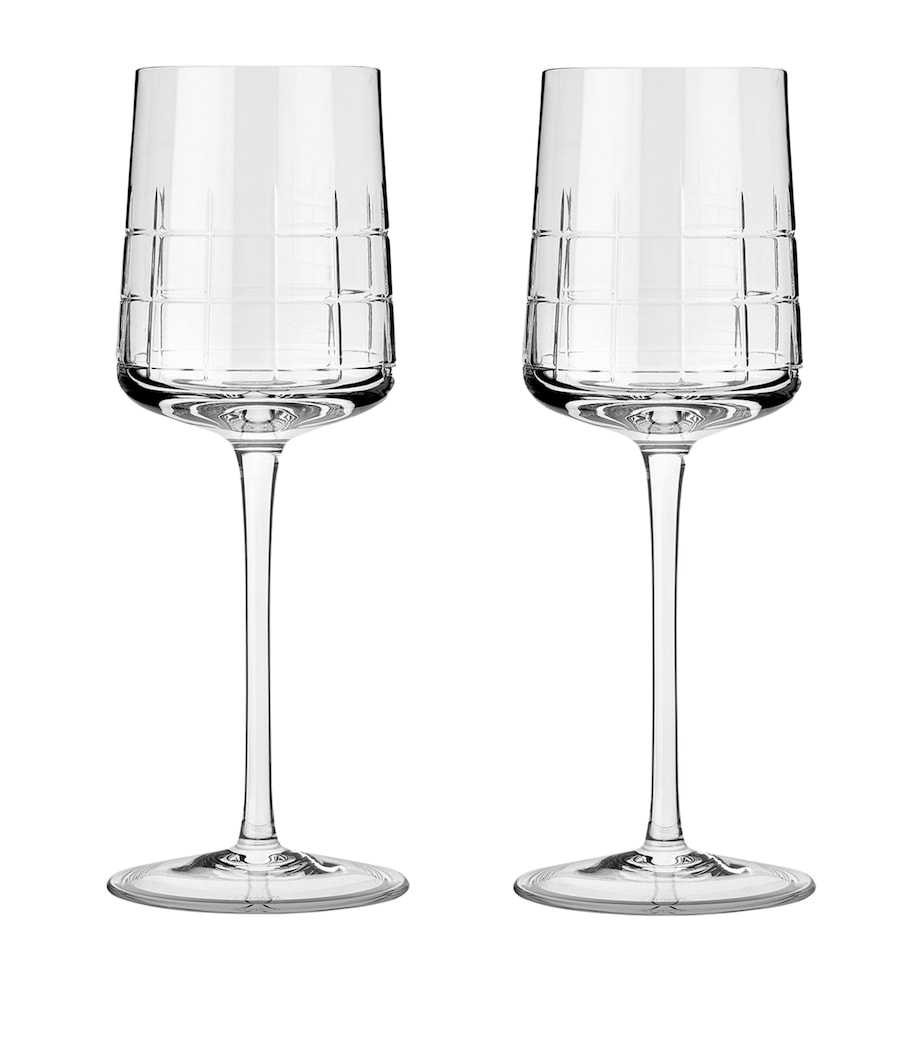 Set of 2 Crystal White Wine Glasses (170ml) SILVER Image 1