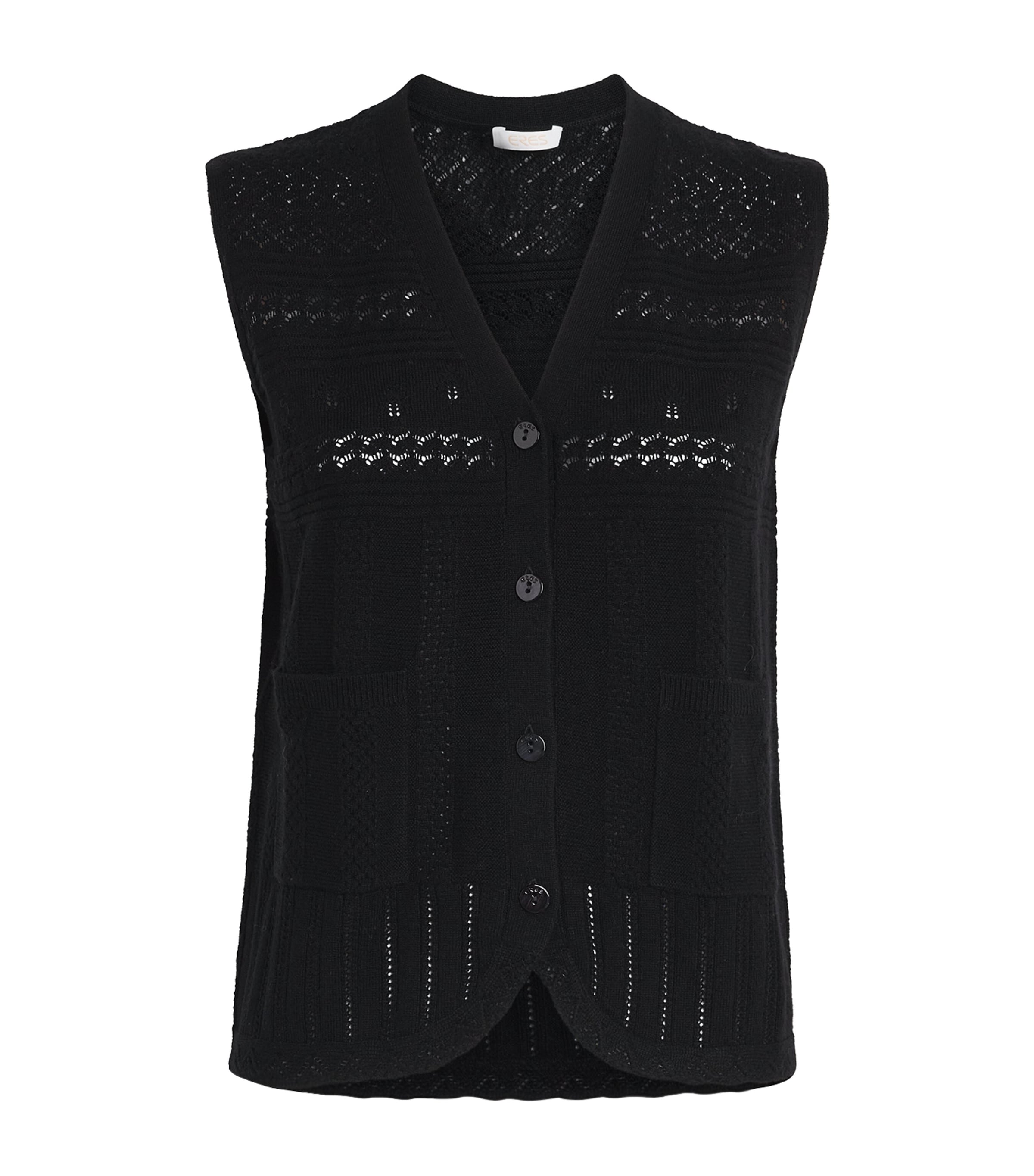 Eres Wool-cashmere Mixte Sweater Vest In Black