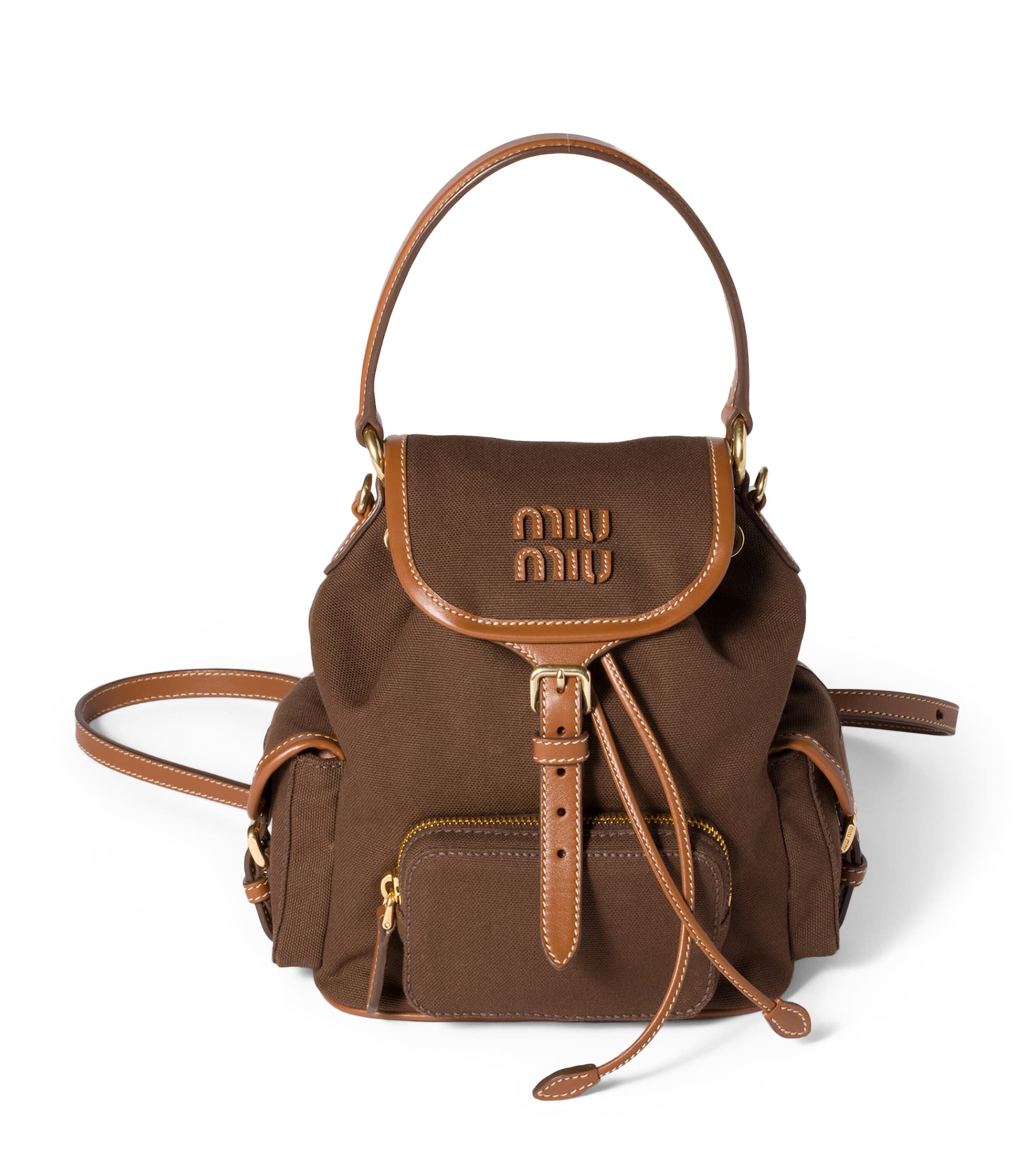 Canvas-Leather Backpack F04KB Image 1