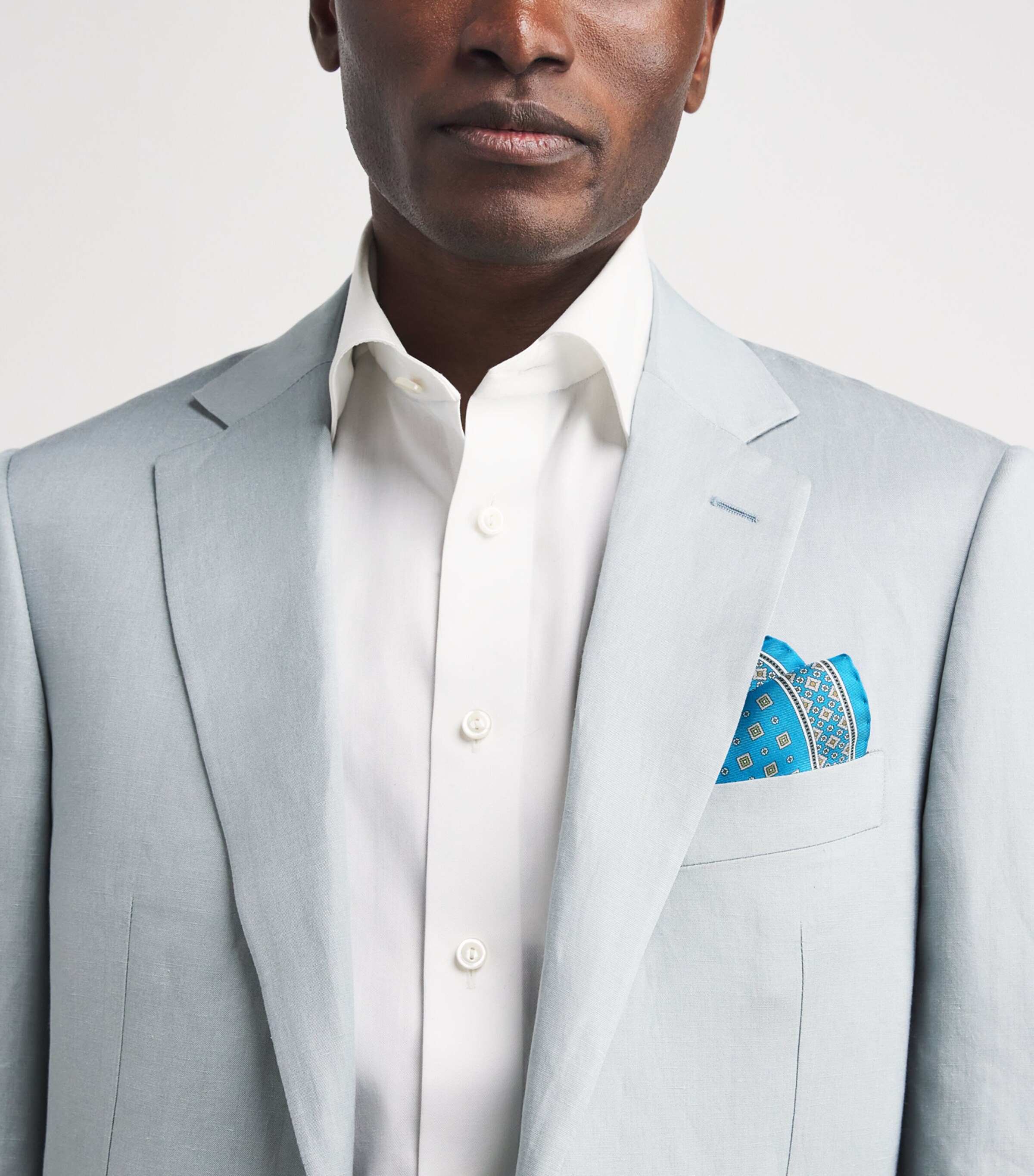 Eton Silk Floral Pocket Square Blue Image 2