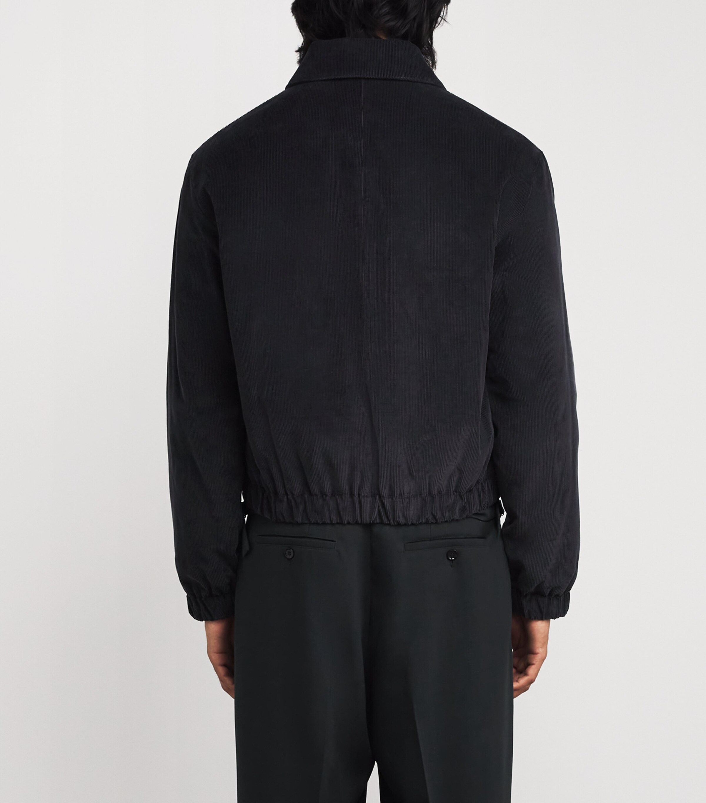 AMI Paris Mens Cotton Corduroy Zip-Up Jacket Anthracite Image 4