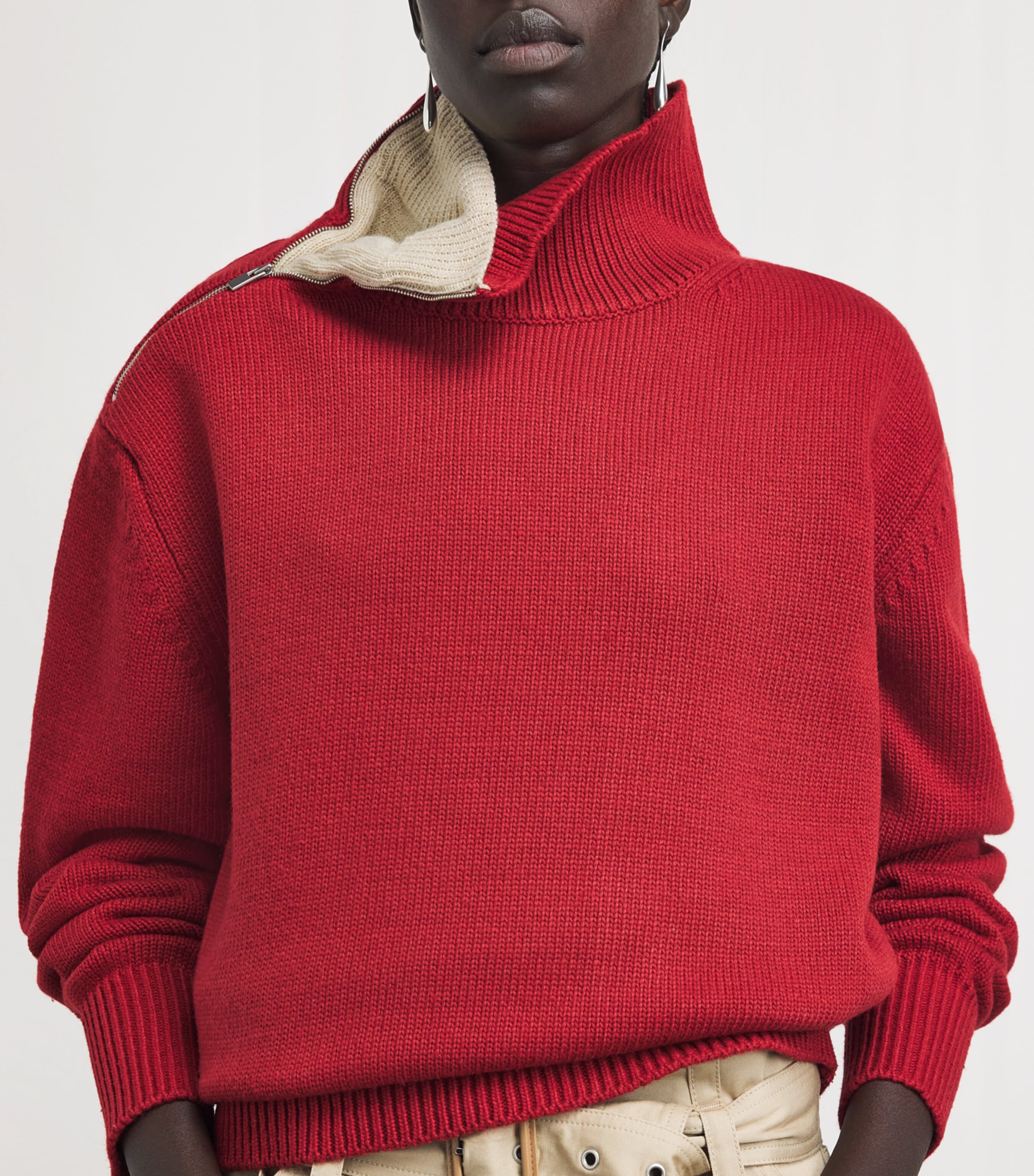 Source Unknown Womens Zip-Shoulder Konny Sweater Rd Image 3