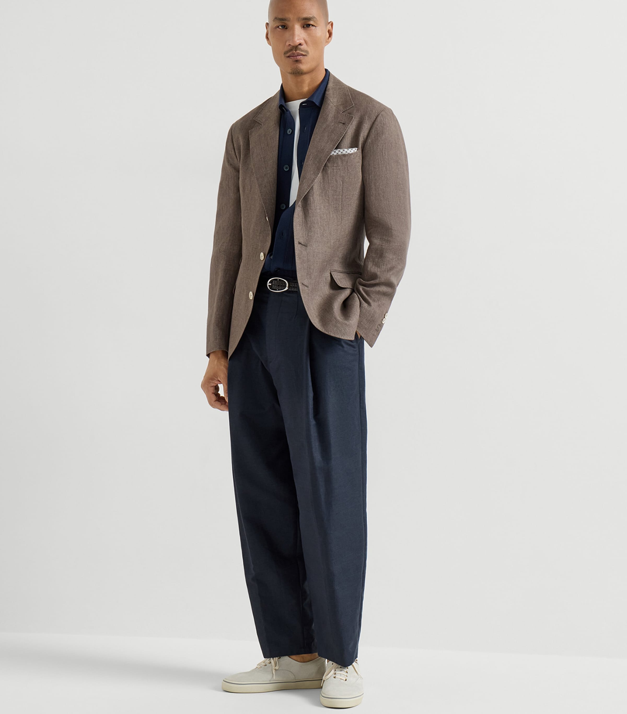 Brunello Cucinelli Blue Cotton Ribbed Short-Sleeve Cardigan