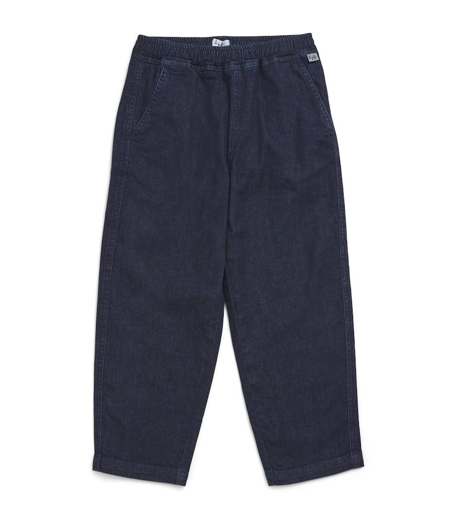 Il Gufo Denim Elasticated-Waist Trousers (2-12 Years) Blue Image 1