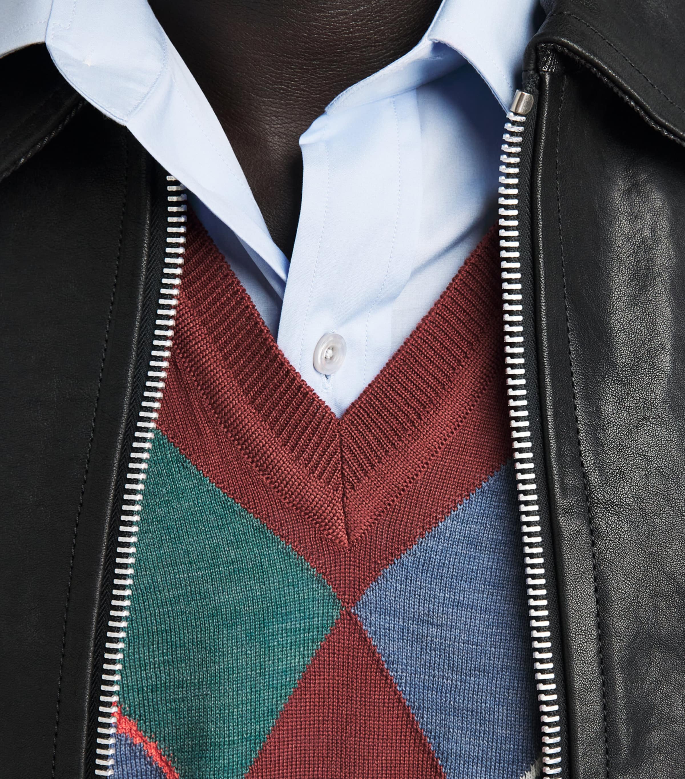 Vivienne Westwood Mens Wool-Cotton Argyle Sweater Vest Multi Image 3