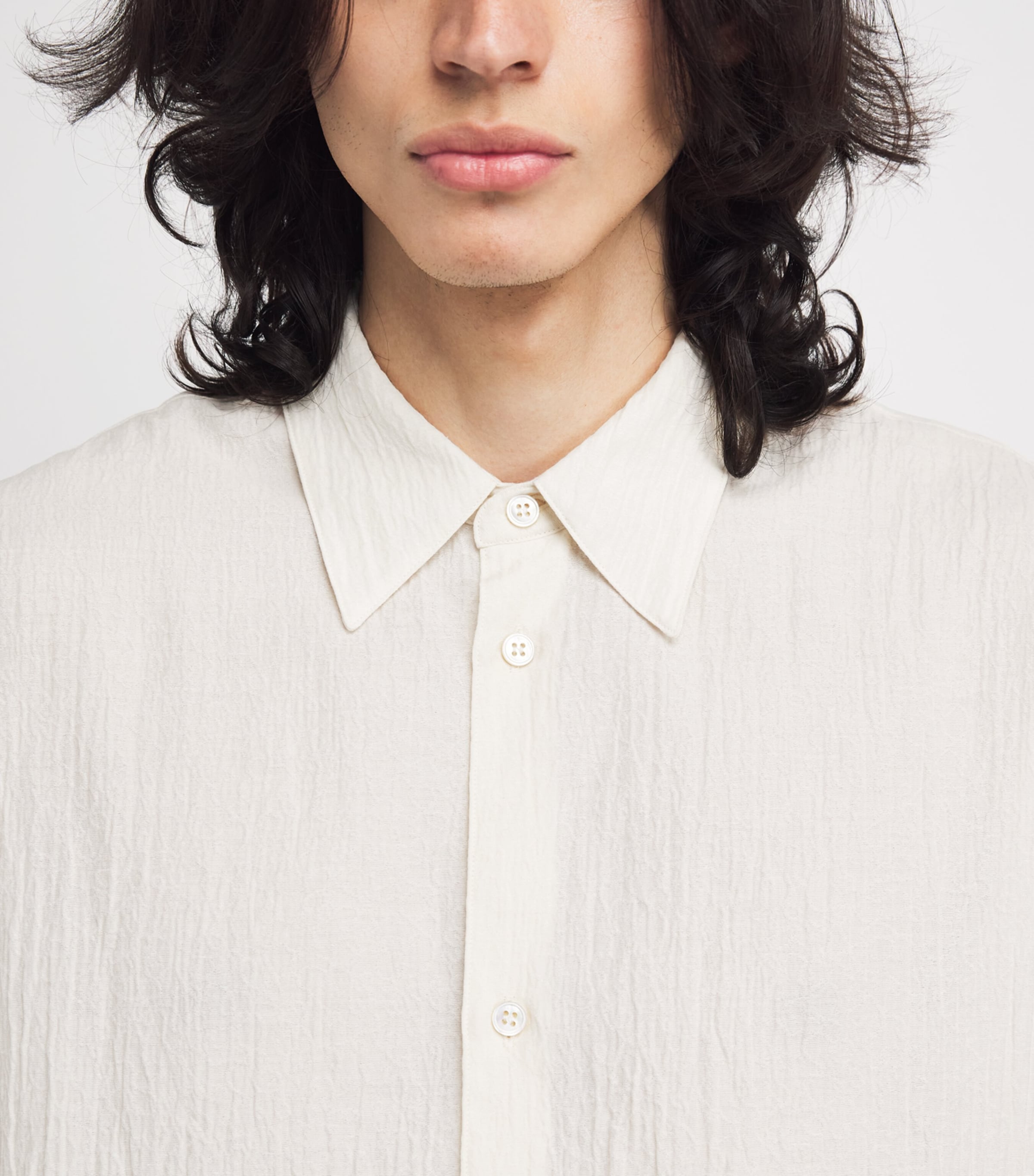 Cotton-Blend Oversized View Shirt MILK Image 6