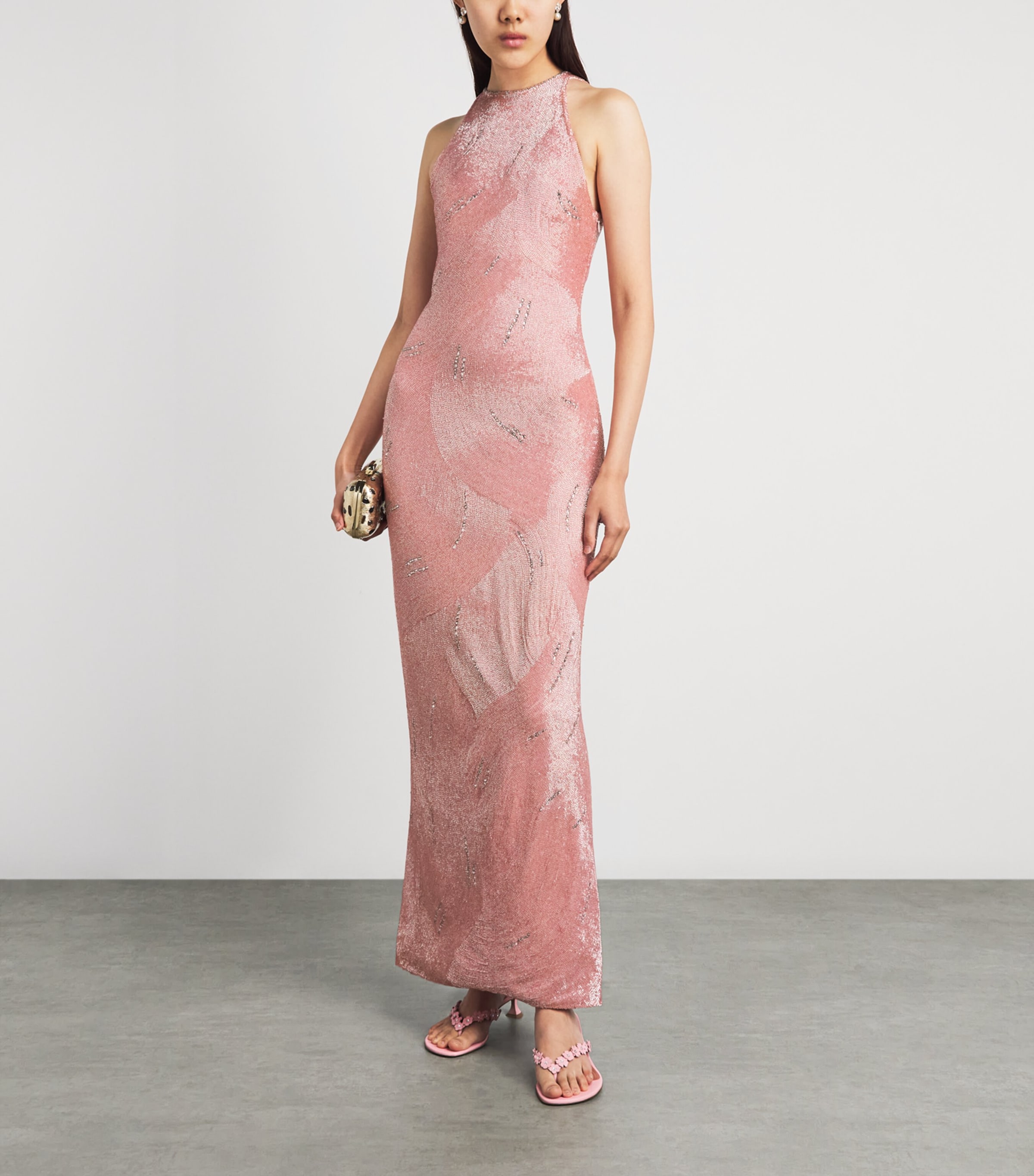 Clio Peppiatt Womens Embellished Delphine Gown Rose Image 2
