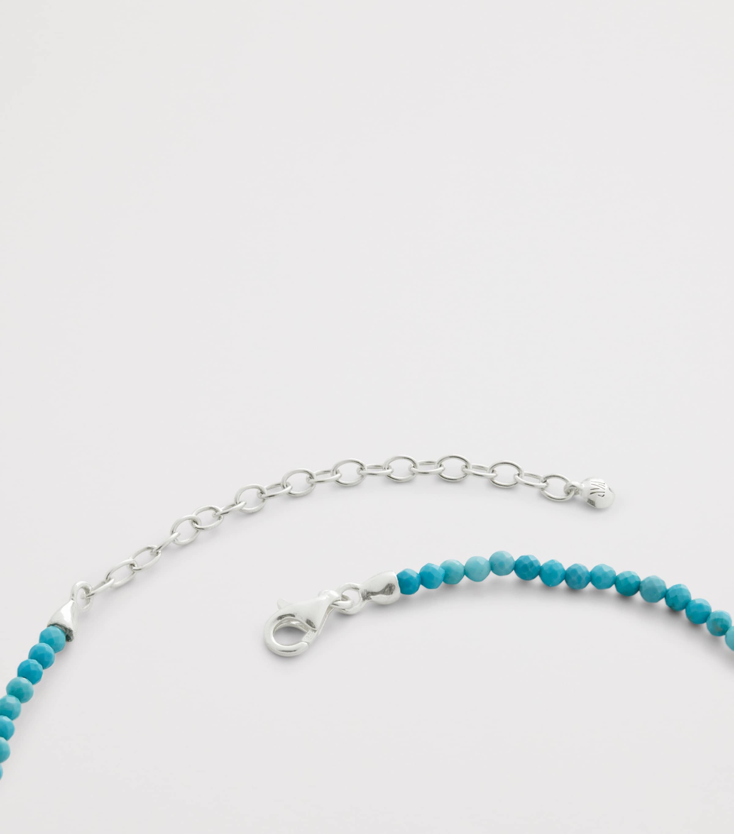 Sterling Silver and Turquoise Mini Nugget Gemstone Beaded Necklace STERLING SILVER Image 3