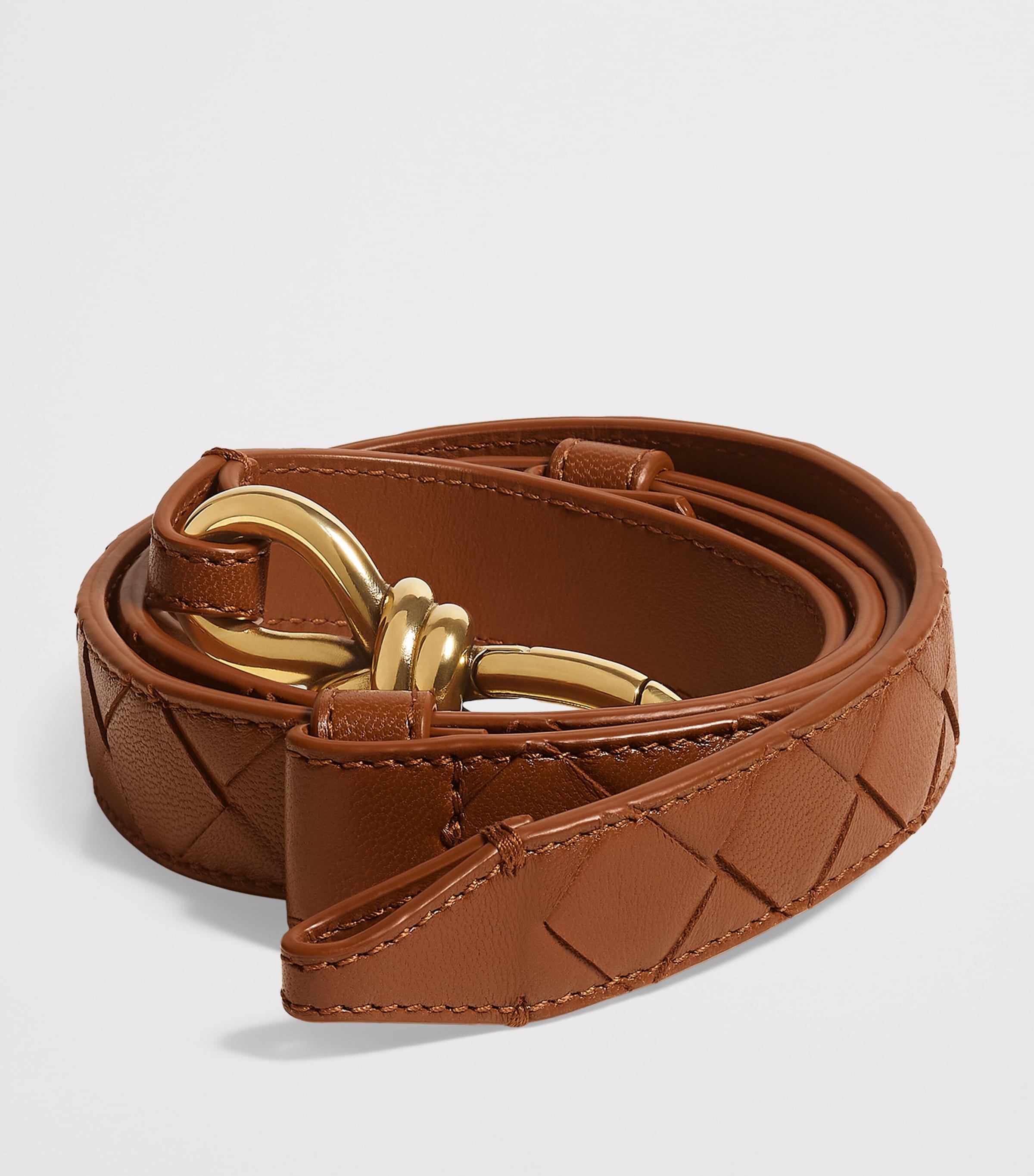 Bottega Veneta Leather Intrecciato Andiamo Belt Image 3