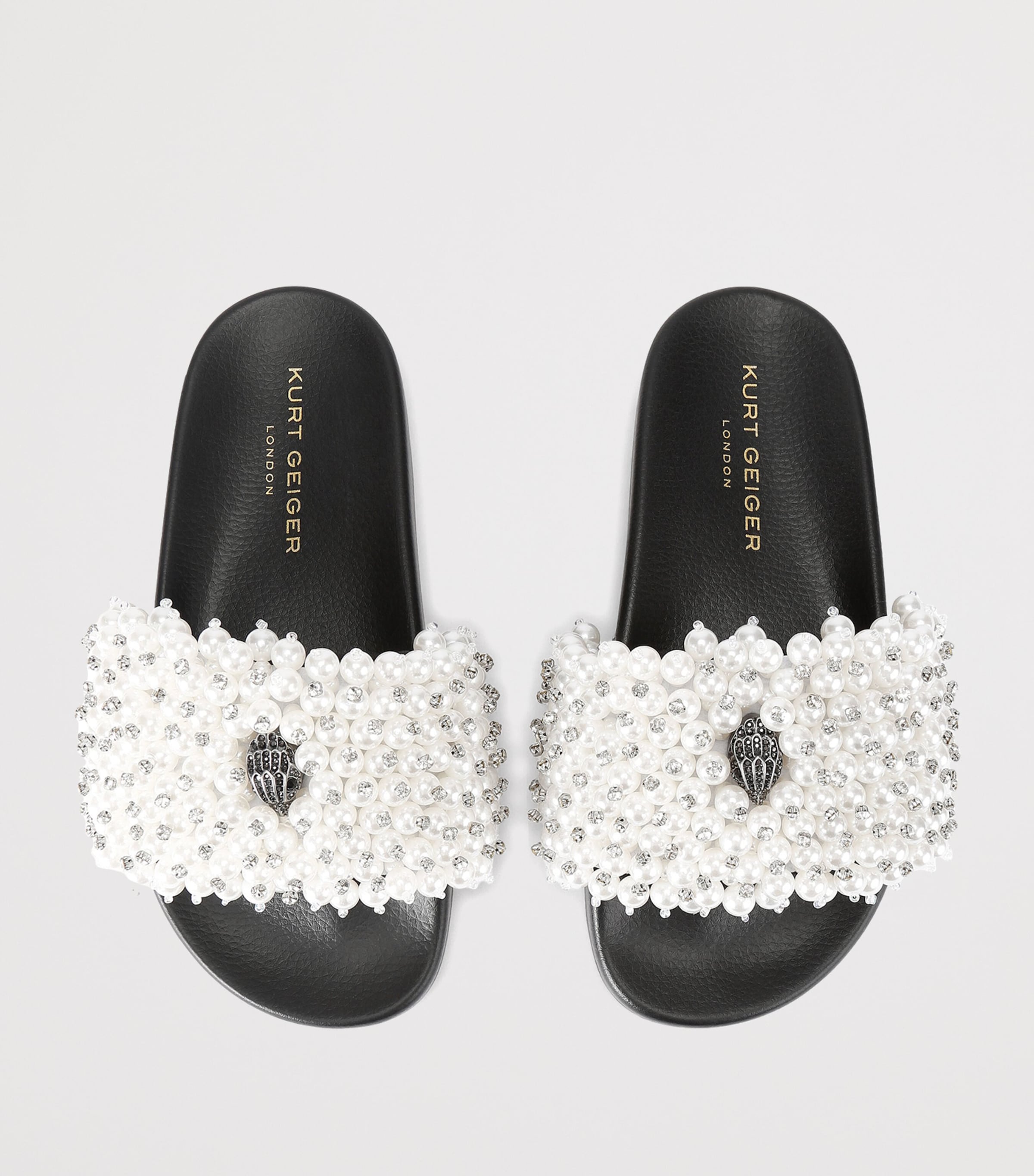 Embellished Meena Eagle Slides CREAM COMB Image 4