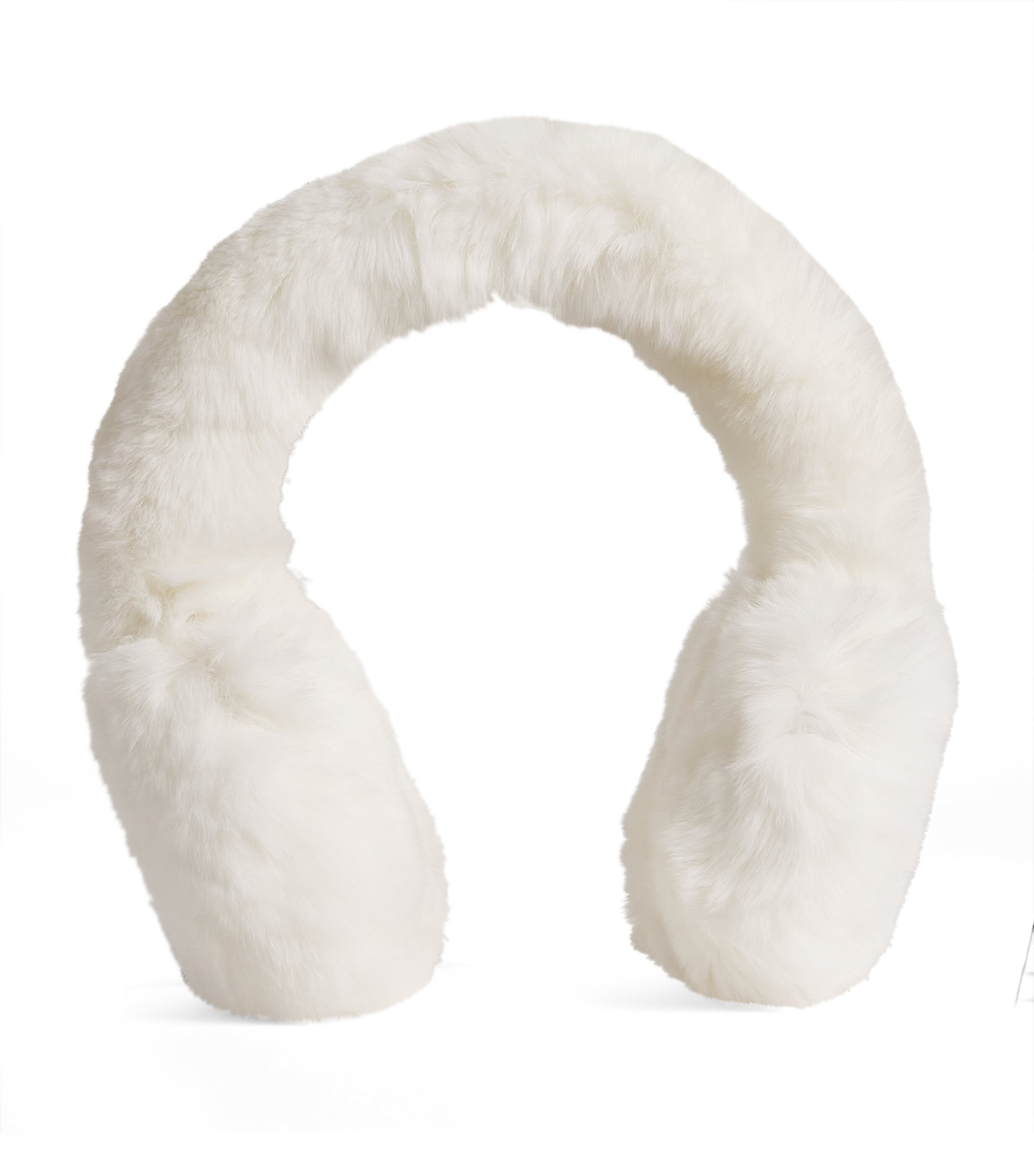 Yves Salomon Rex Rabbit Fur Earmuffs In White