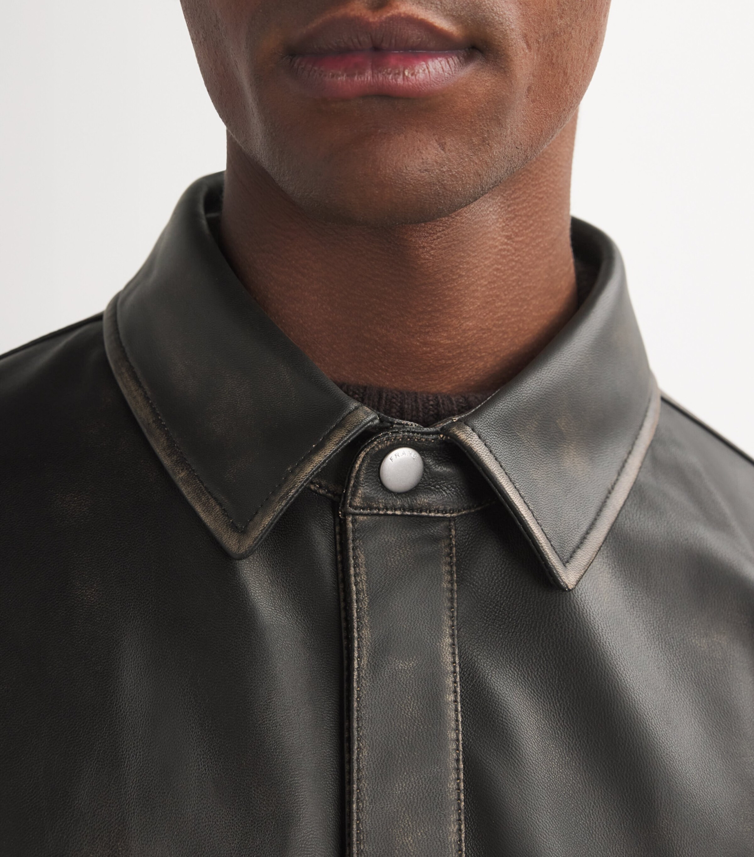 Leather Overshirt BLACK WASHED Image 6