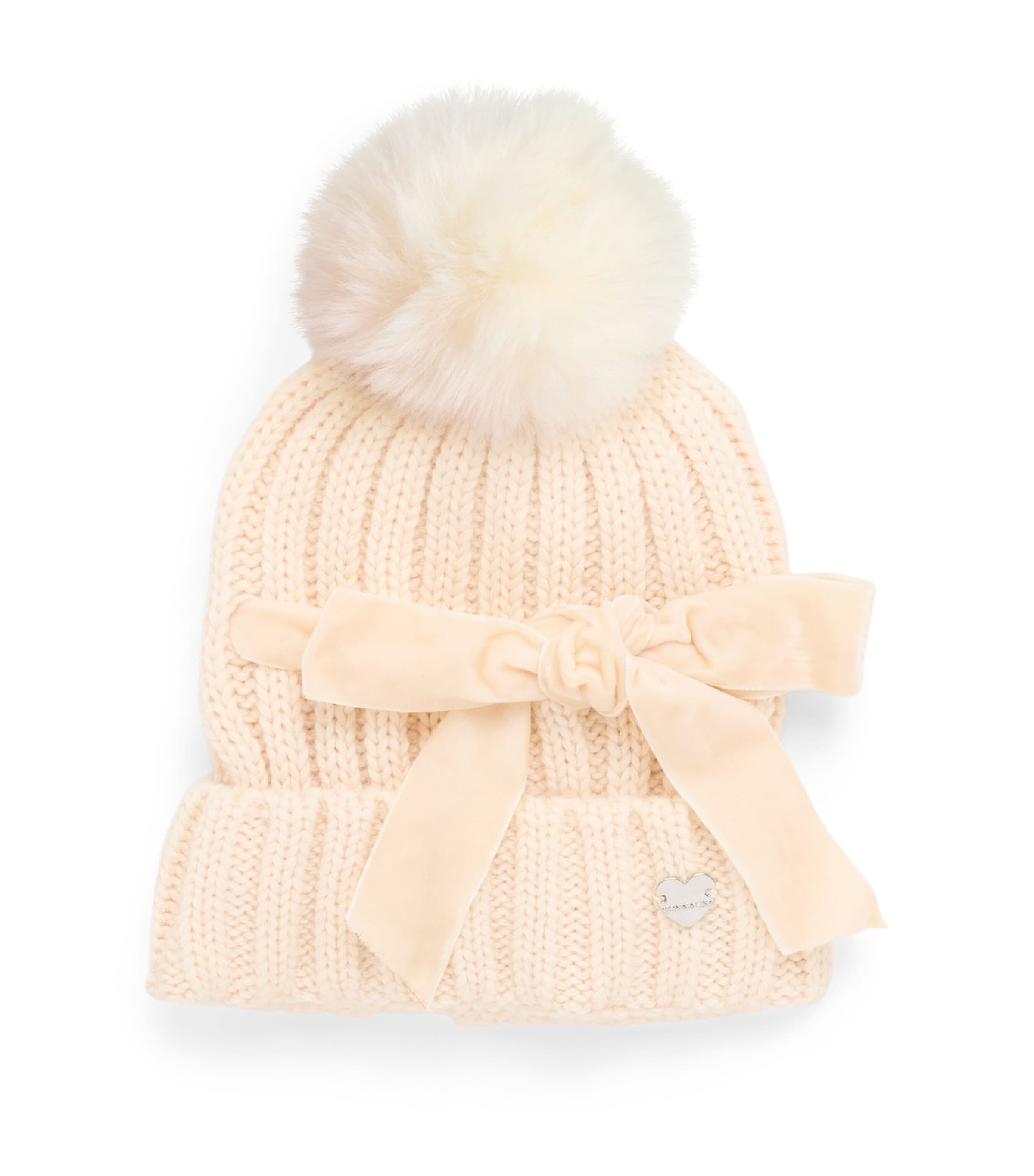 Monnalisa Ribbed Bow Hat Gardenia Image 1