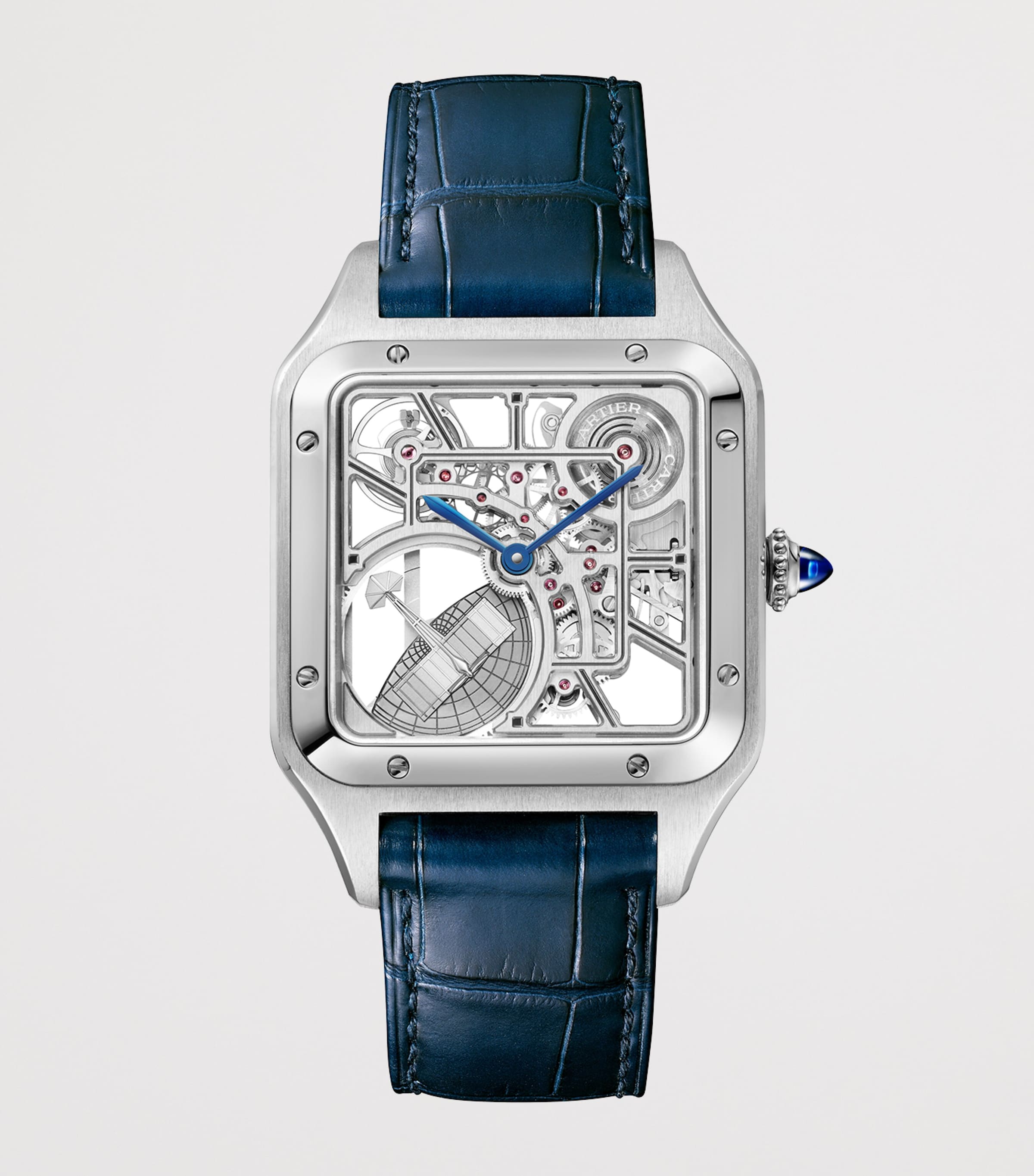 Cartier Stainless Steel Santos-Dumont Skeleton Watch 31mm Steel Image 2