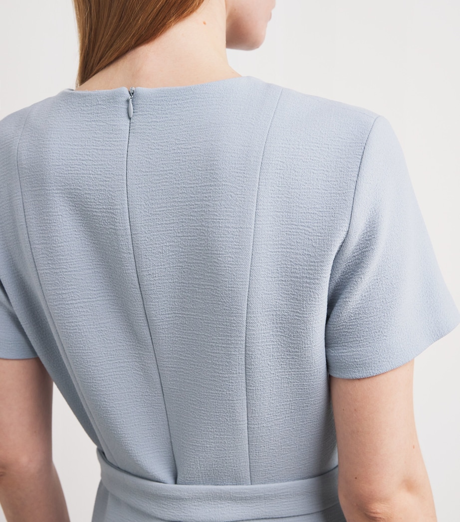 Stretch-Virgin Wool Midi Shift Dress GREY Image 4