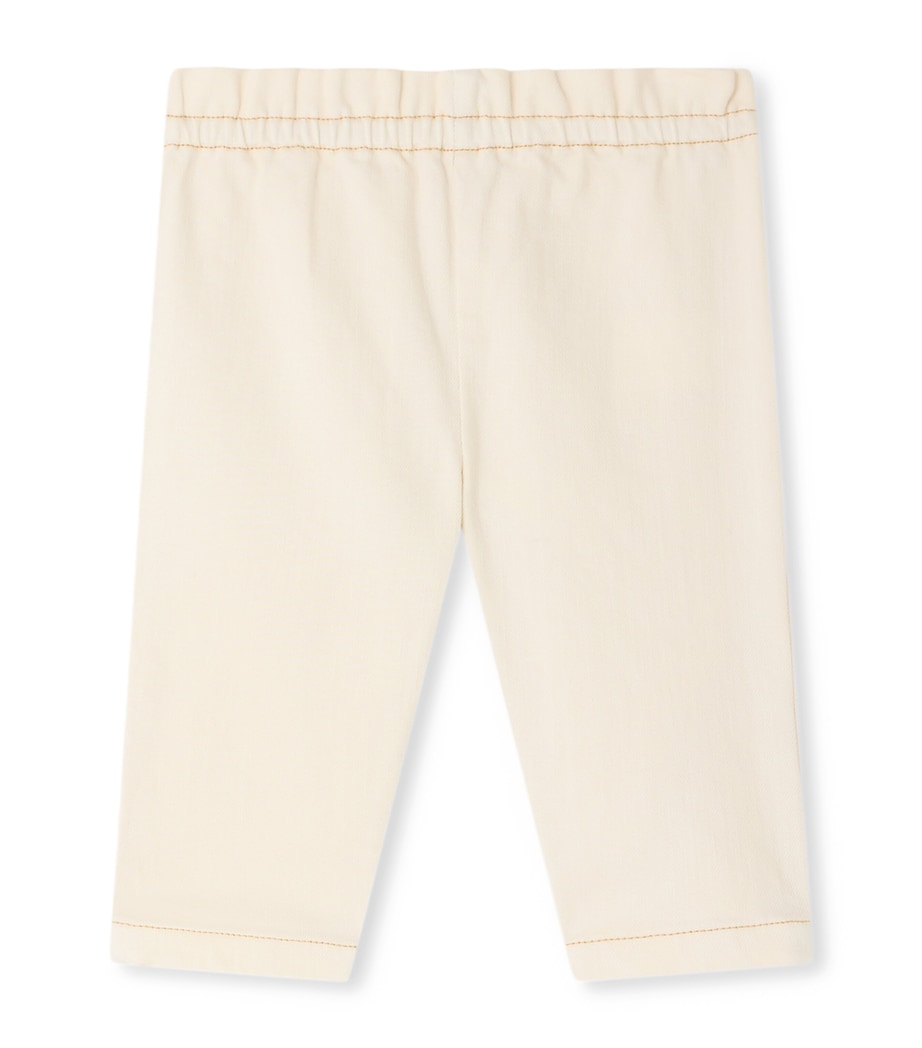 Bonpoint Embroidered Trousers (6-12 Months) Ecru Image 1