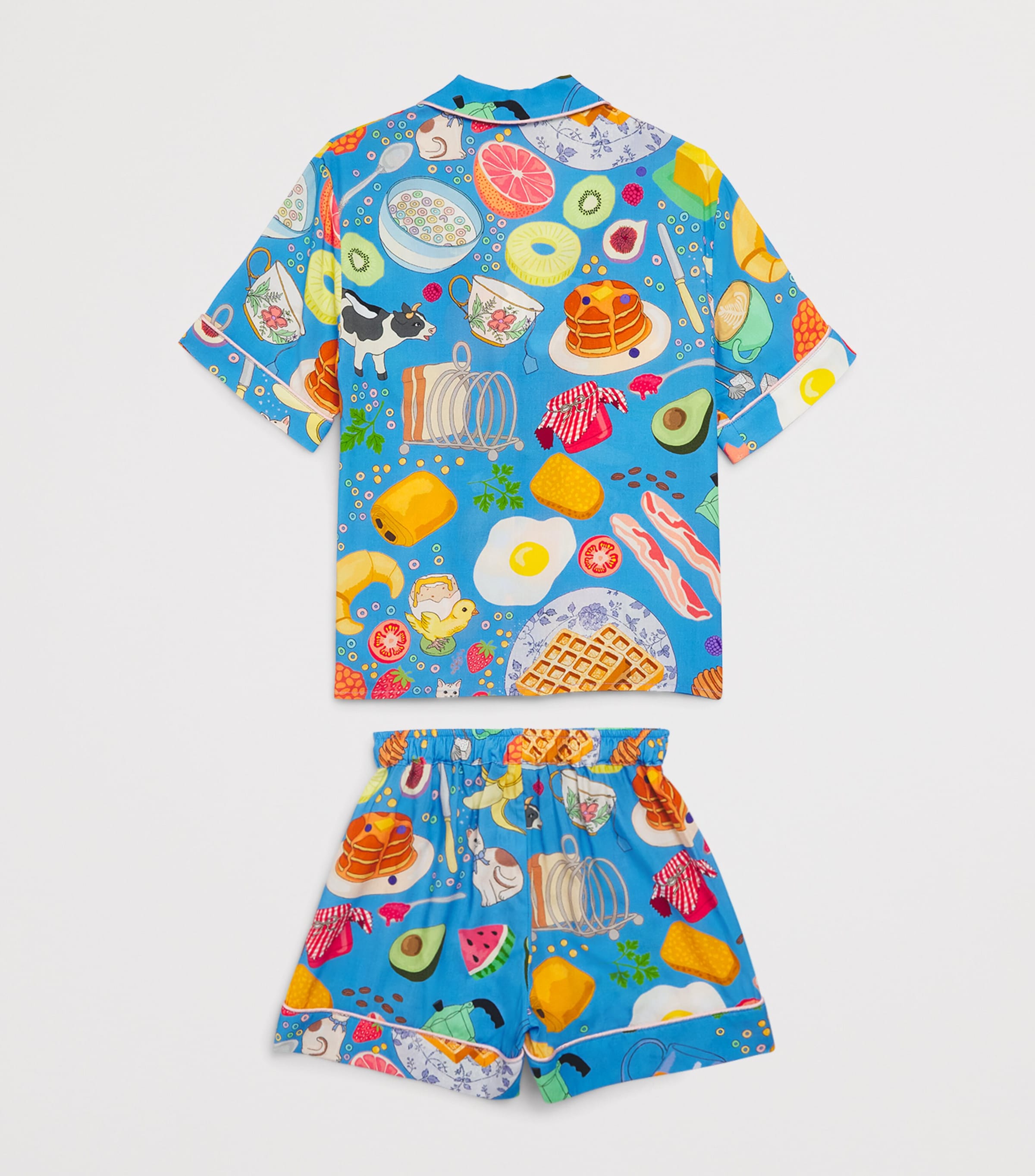 KAREN MABON KIDS Breakfast Print Pyjama Set (2-13 Years) Blue Image 2
