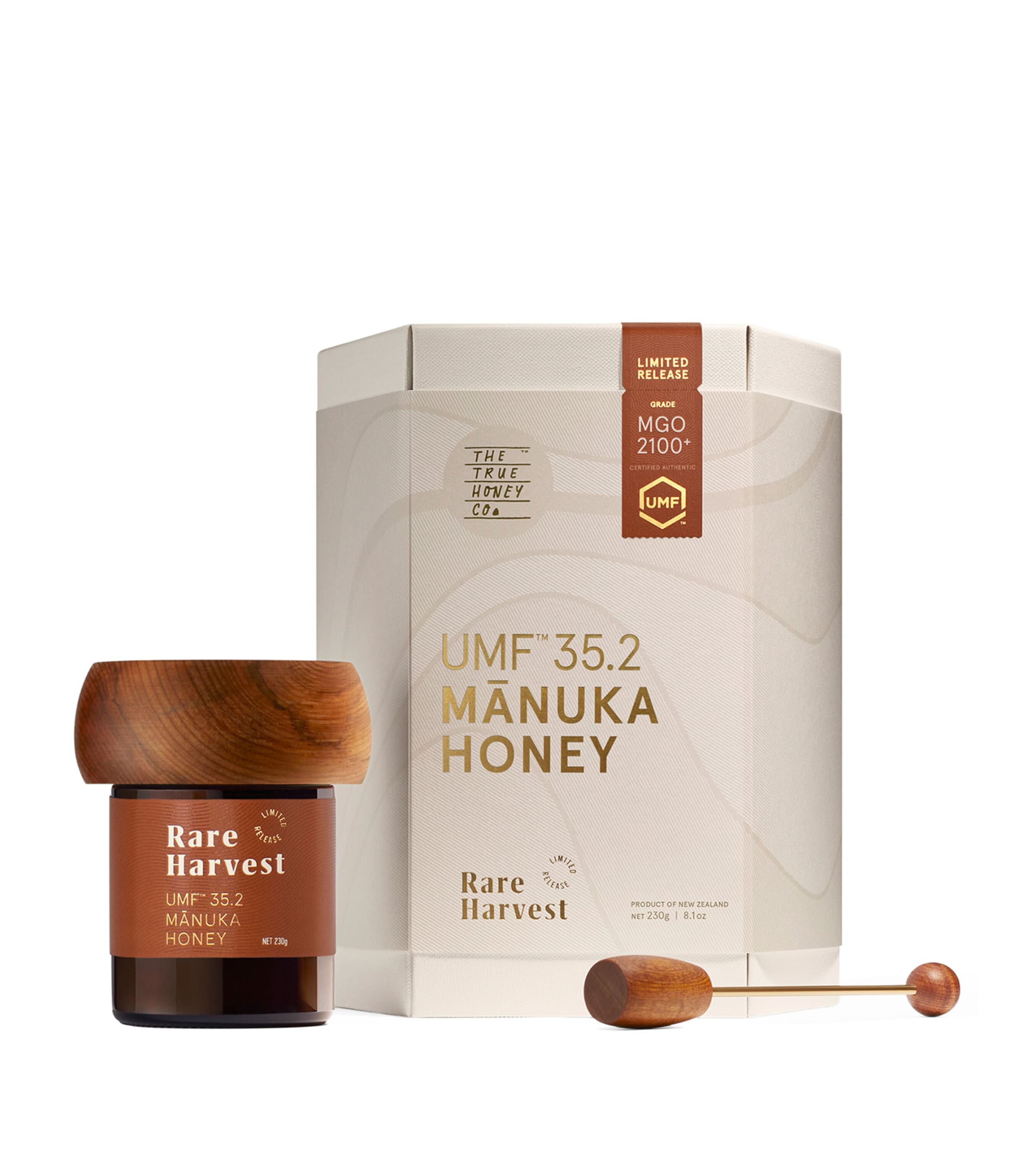 The True Honey Co Rare Harvest UMF35.2 MGO 2100+ Mānuka Honey (230g) Image 1