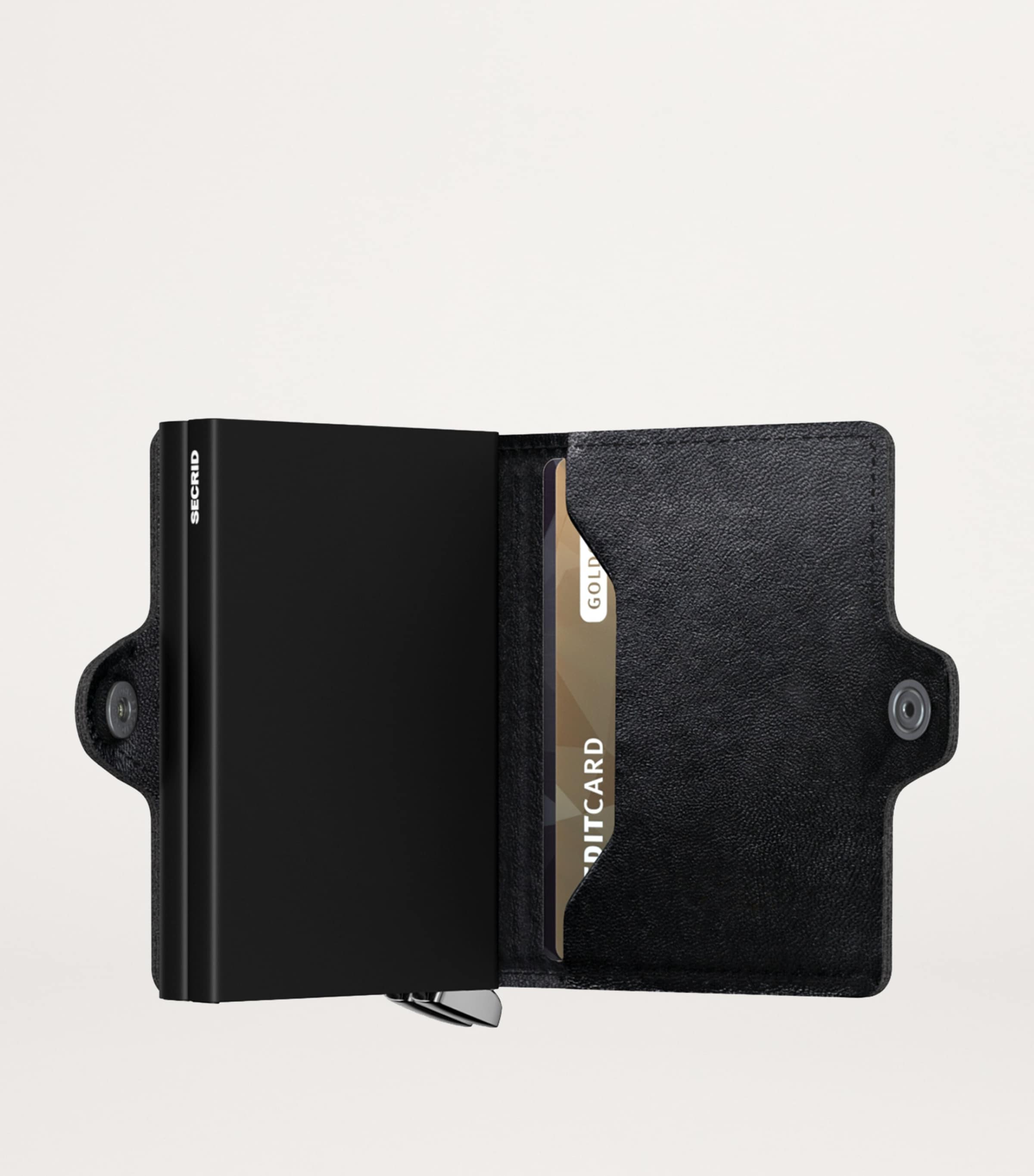 Leather Embossed Lines Twinwallet BLACK Image 5