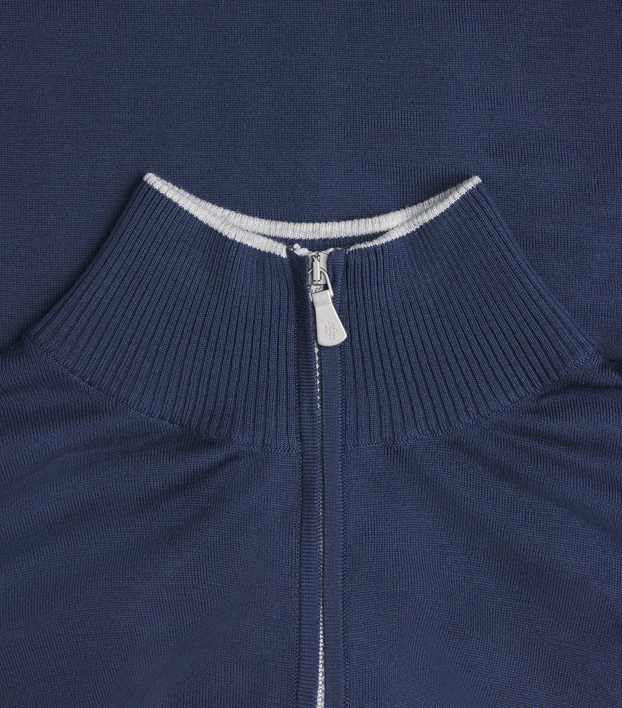Eleventy Mens Merino Wool Double-Zip Cardigan Blu Royal, Gr. Chiar Image 6