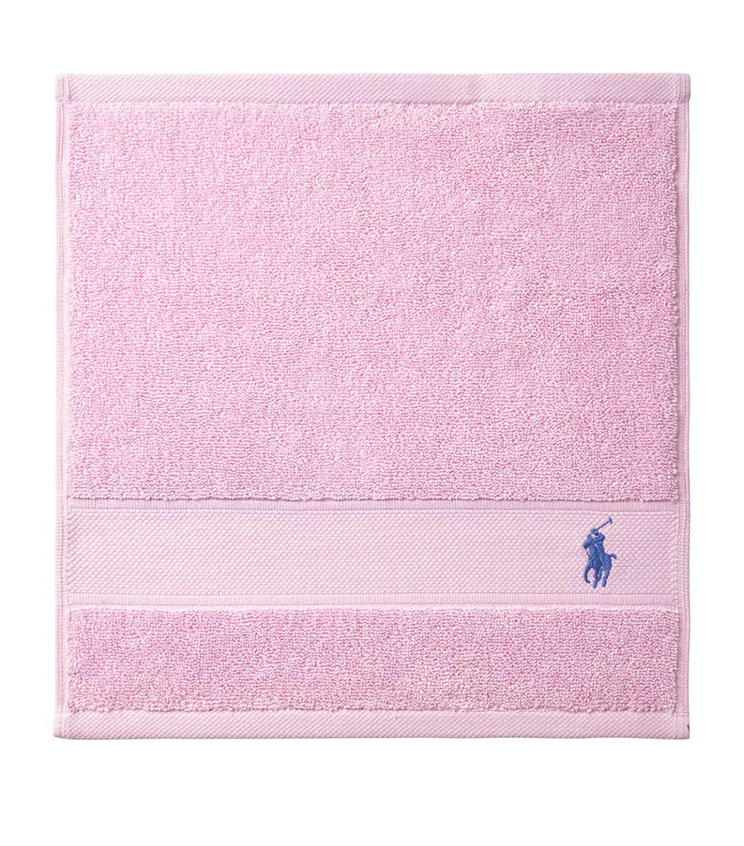 Ralph Lauren Home Polo Player Face Cloth (33cm x 33cm) Carmel Pink Image 2