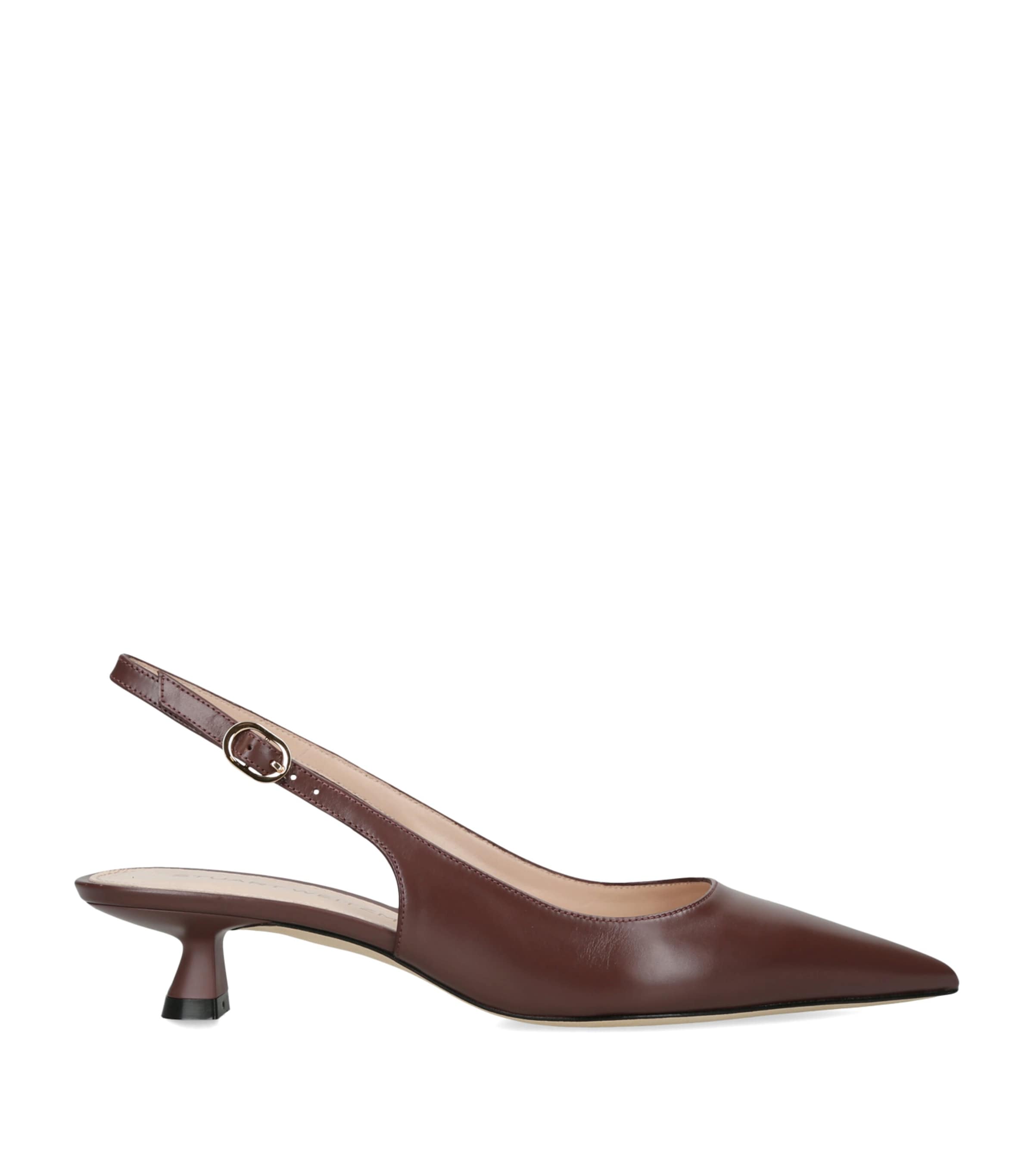 Stuart Weitzman Leather Stuart Sculpt Slingback Pumps 35 Brown Image 1
